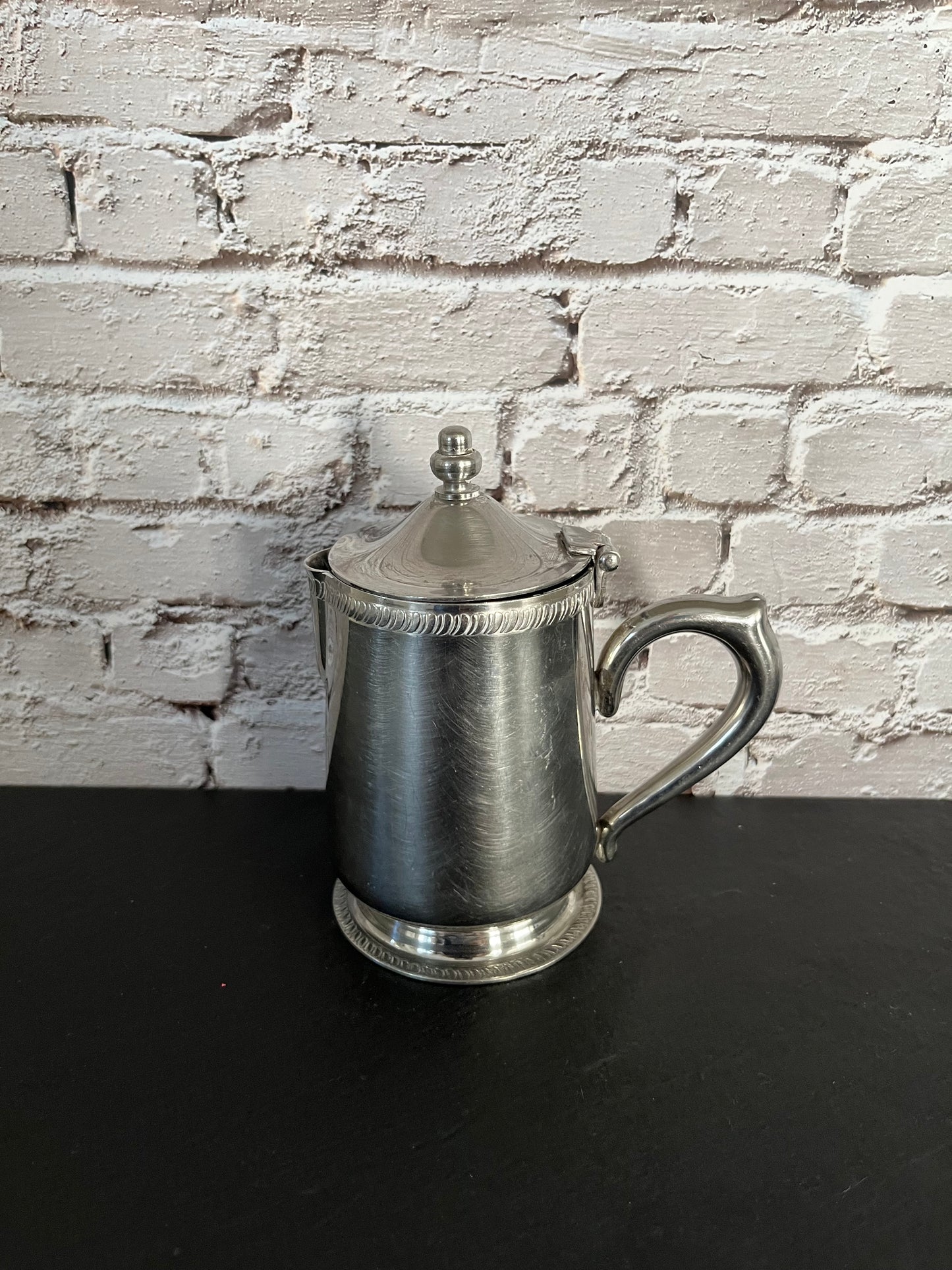 Vintage Stainless Steel Lidded Creamer – Brandware 18-8 Japan Silver Hospitality Server (1970s–1980s)