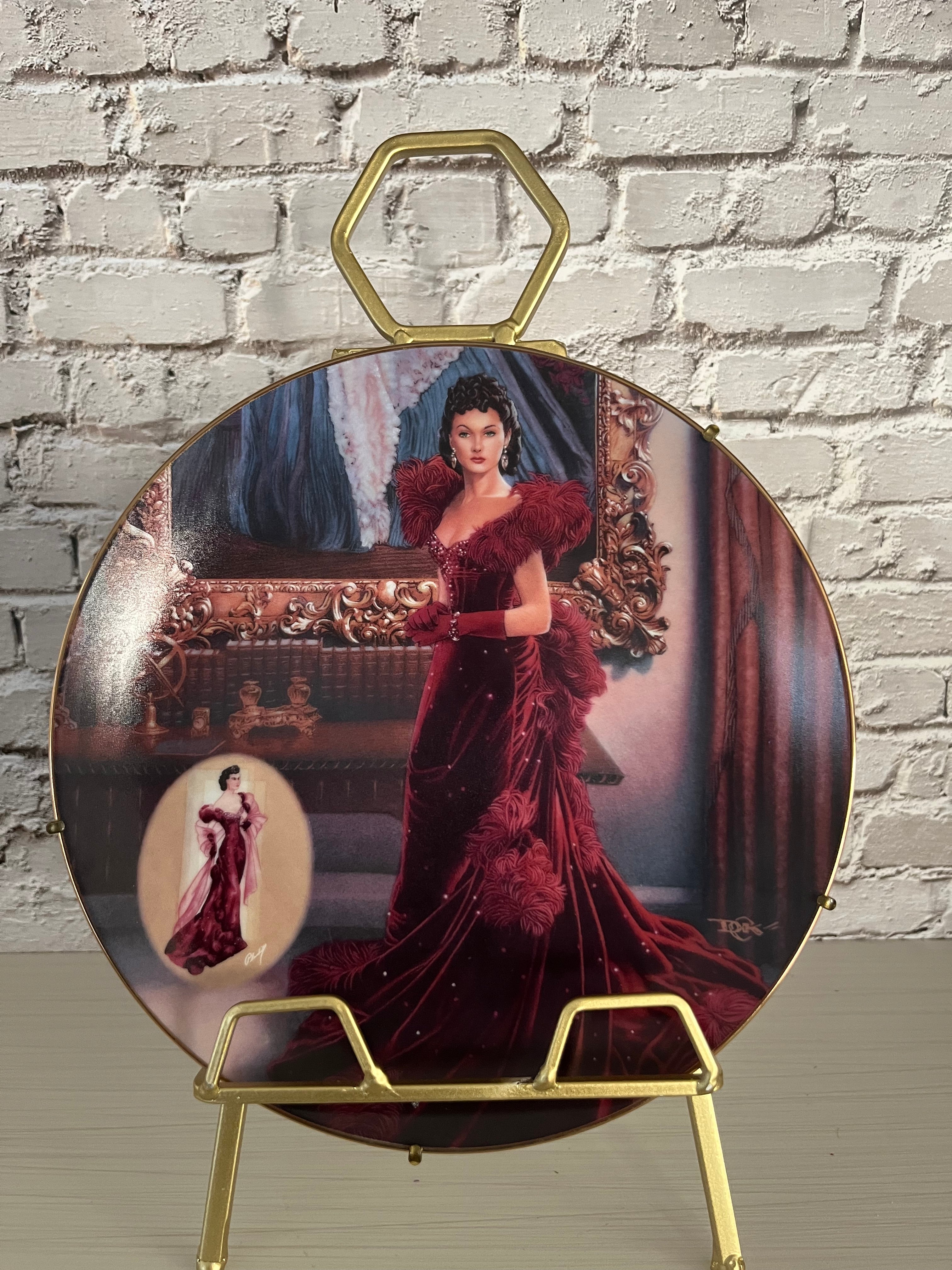 Vintage 1993 “The Red Dress” Collector Plate – Gone With The Wind / Br – Call Me Old Fashioned Vintage Shop