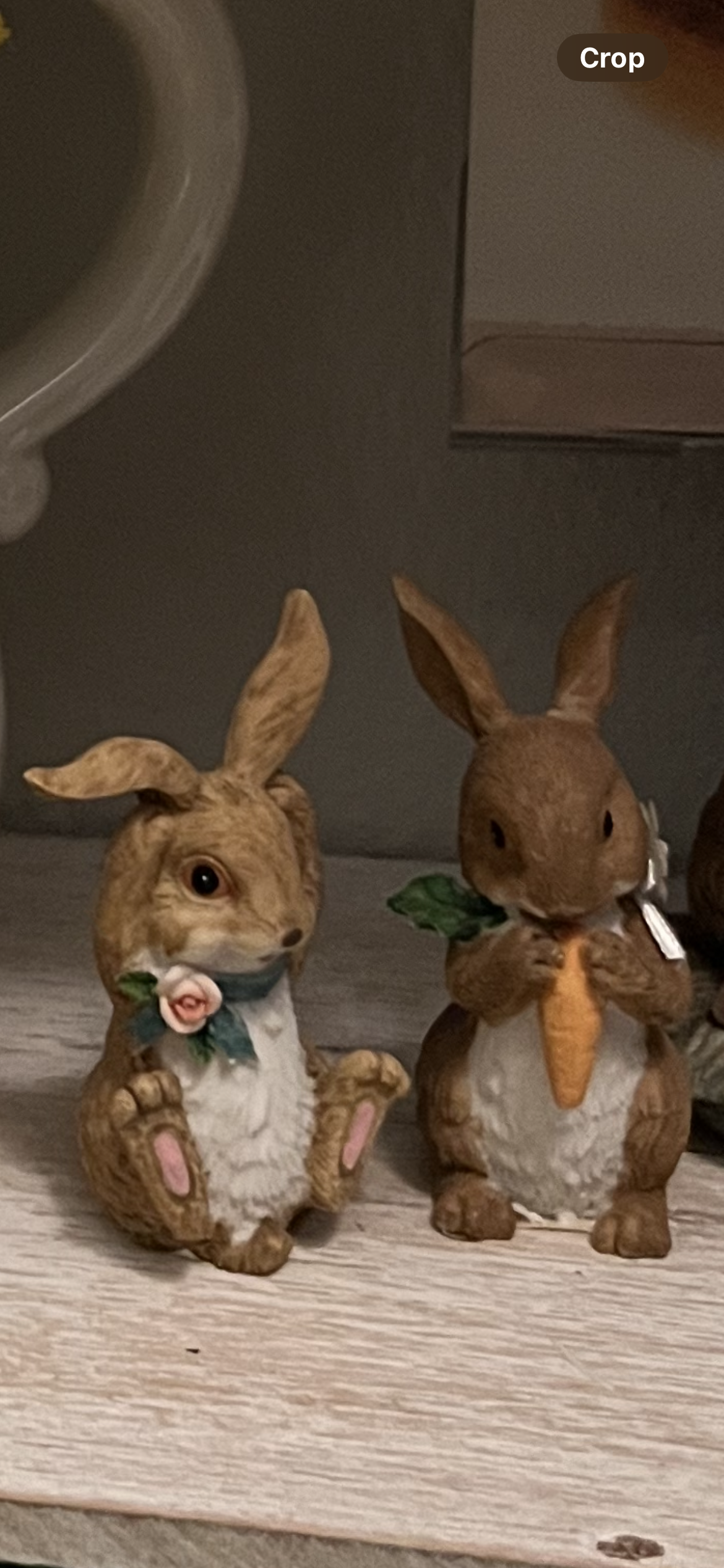 Adorable Resin Brown Bunny Figurines - Set of 2 Preloved Collectibles
