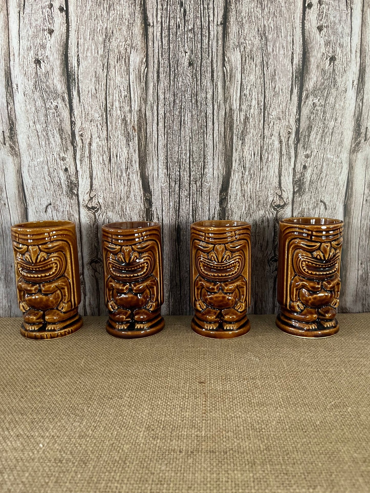Chiki Tiki Brown Ceramic Mug Souvenir Tumbler Aloha Polynesian Island Fusion Fun