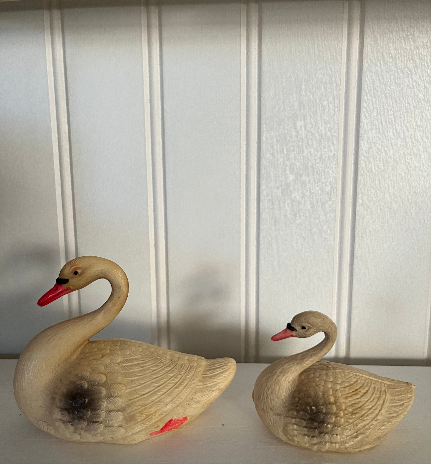 Vintage Celluloid Toys Swan Mother & Baby Circa 1920’s