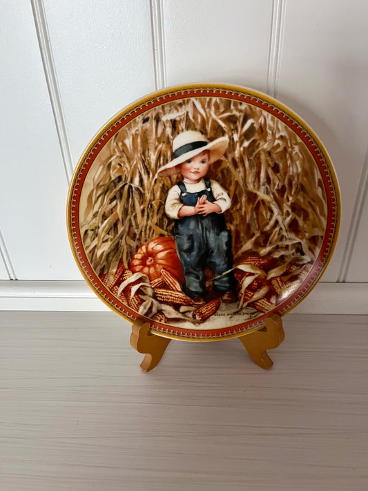 1986 “Thanksgiving” Collector Plate by Jessie Willcox Smith – Edwin M. Knowles Fine China – Limited Edition