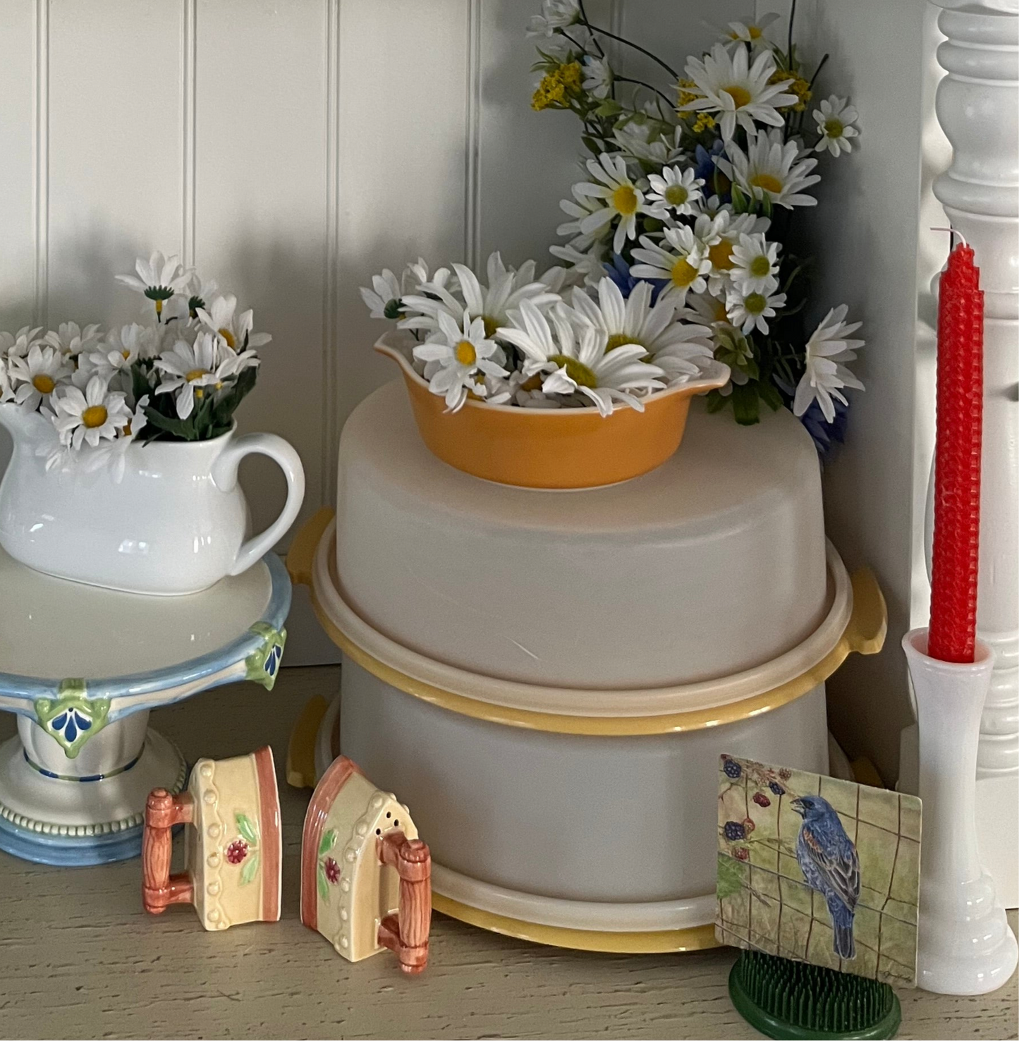 1970s Pyrex “Old Orchard” Butterscotch Orange 1-Pt Cinderella Casserole (#471) No Lid
