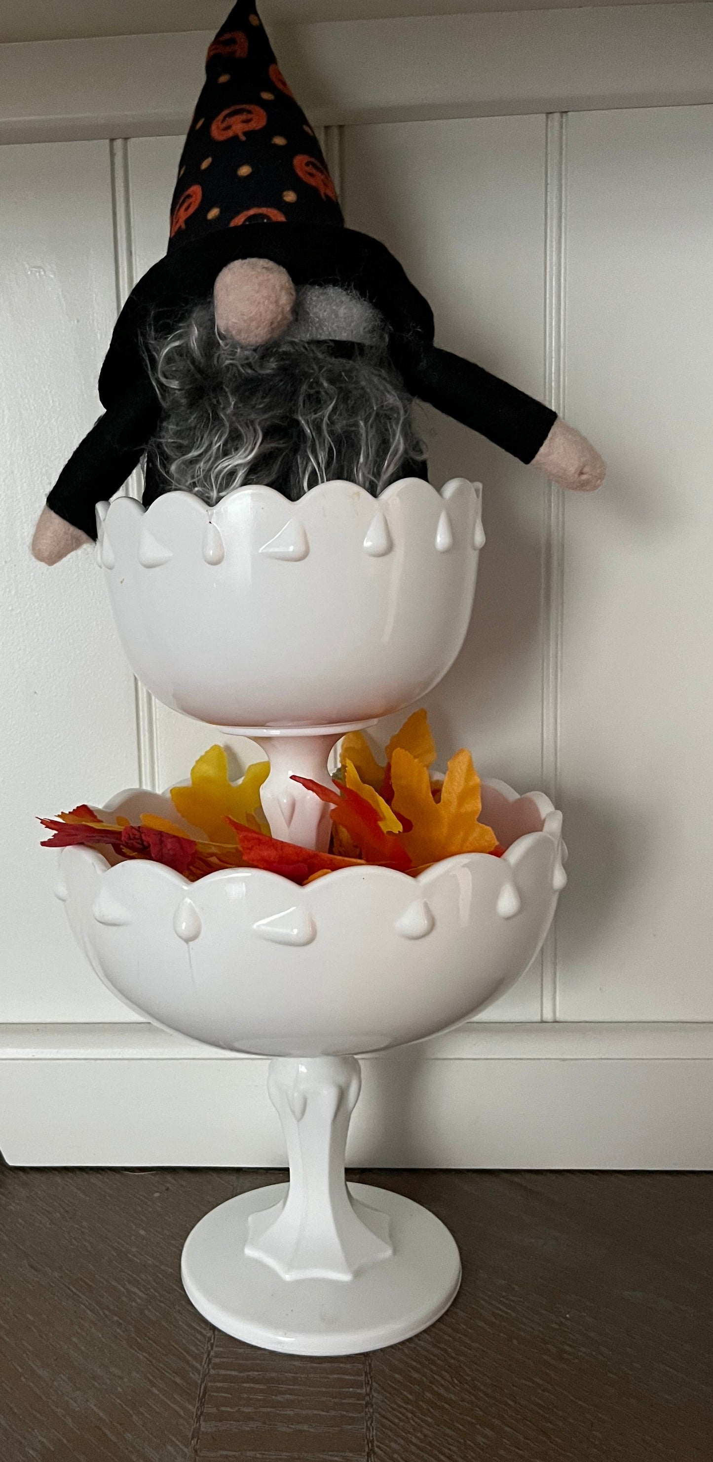 Vintage Indiana Glass Large 7" x 7" Teardrop Milk Glass Goblet Compote Pedestal Bowl - Timeless Elegance