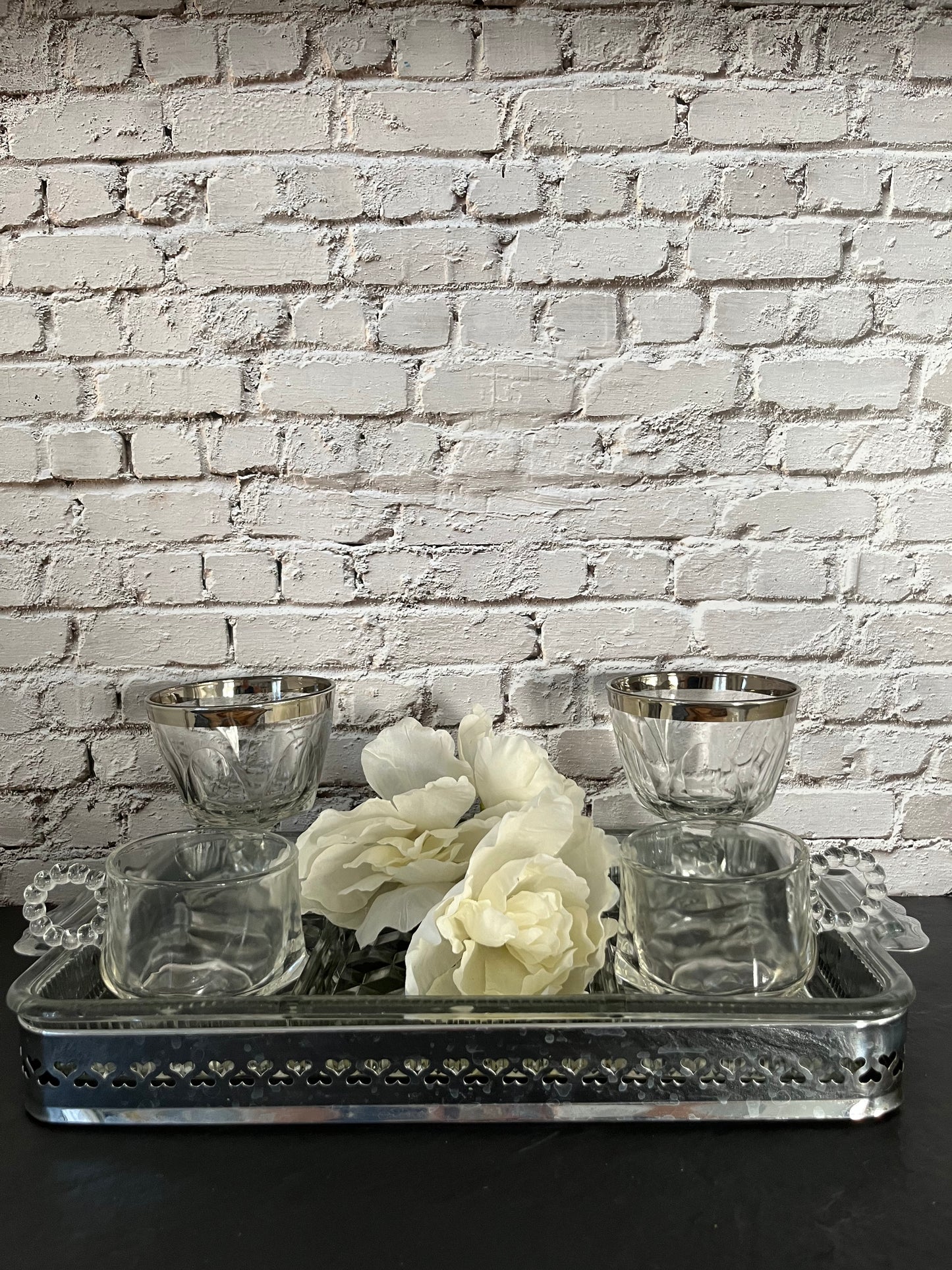 1950s Fostoria American Clear Divided Relish Tray with Silverplate Holder – Art Deco Entertaining Elegance