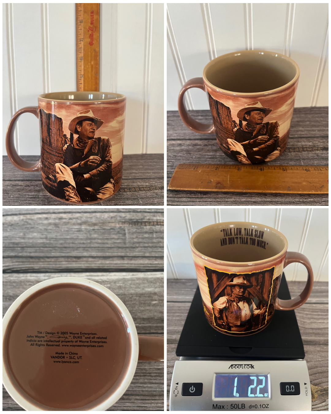 Vintage Cowboy Americans John Wayne ‘The Duke’ Mug by Vandor - 2005 Wayne Enterprises