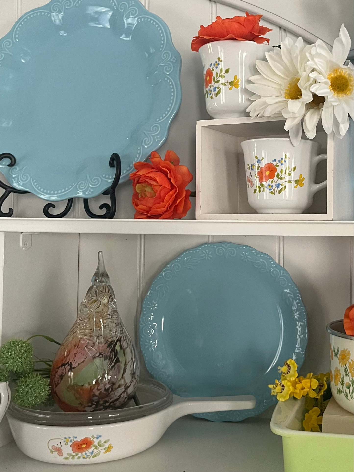1970s Corning Ware “Wildflower” Poppies Petite Pan with Lid – P-89-BE, 6.5” Skillet