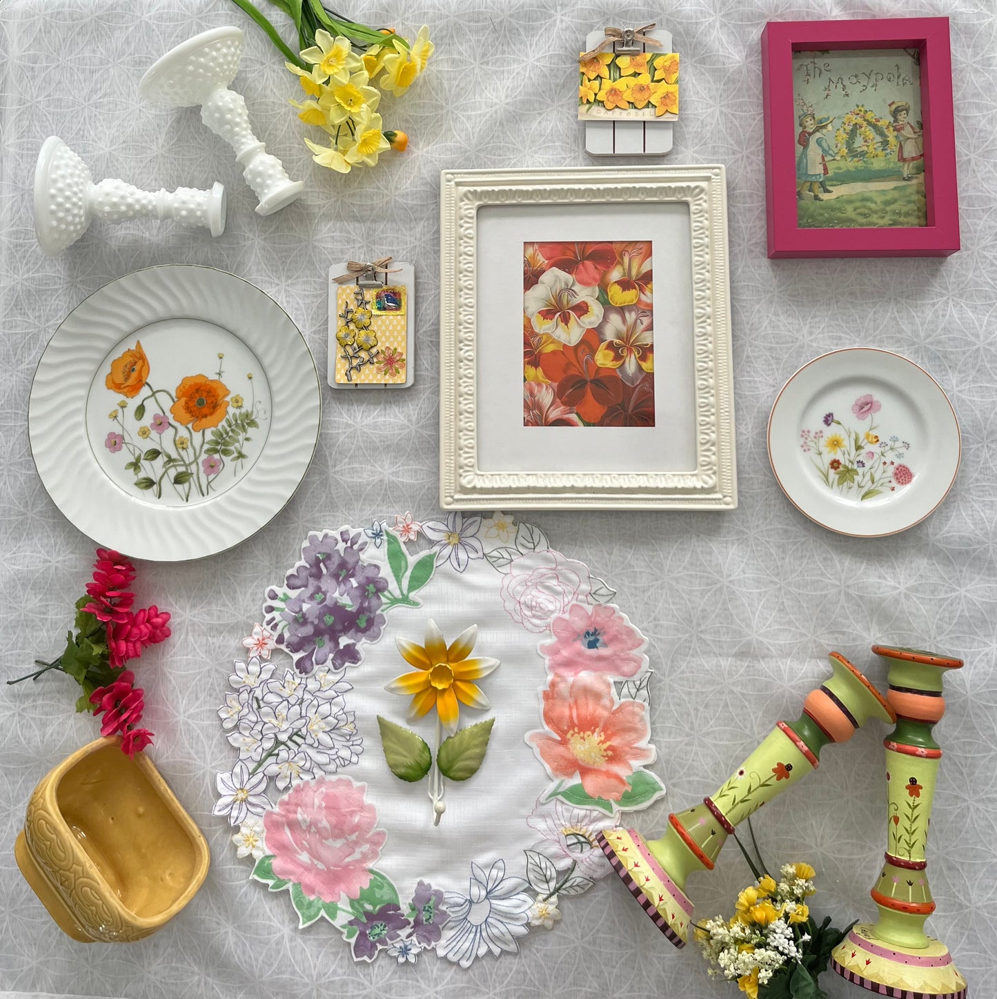 Beautiful Vintage BRISTOL FINE CHINA Deborah Orange Poppy Dinner Plate