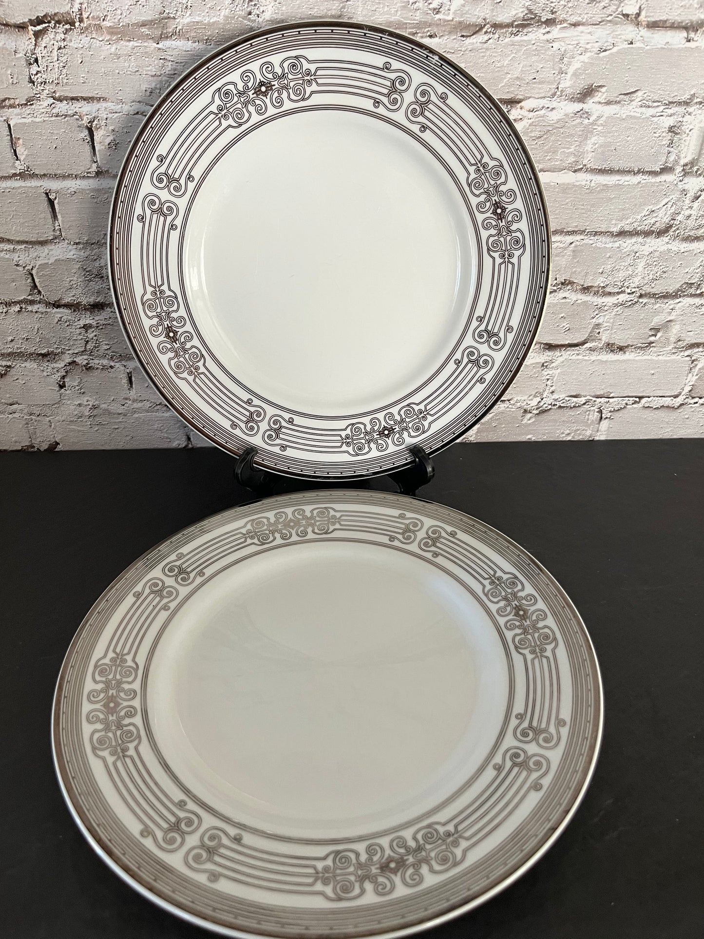 Pair of Colin Cowie Westchester Scroll Salad Plates – 8½” JCPenney China Home Collection (2000s)