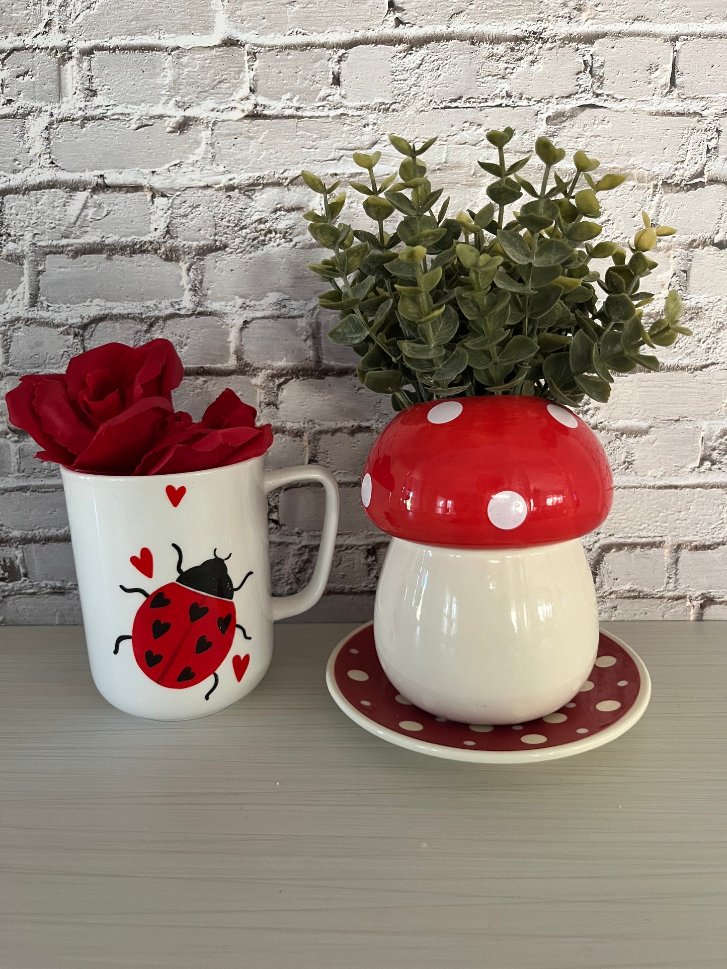 1980s Red & White Polka Dot Ceramic Plate – Whimsical Retro Charm