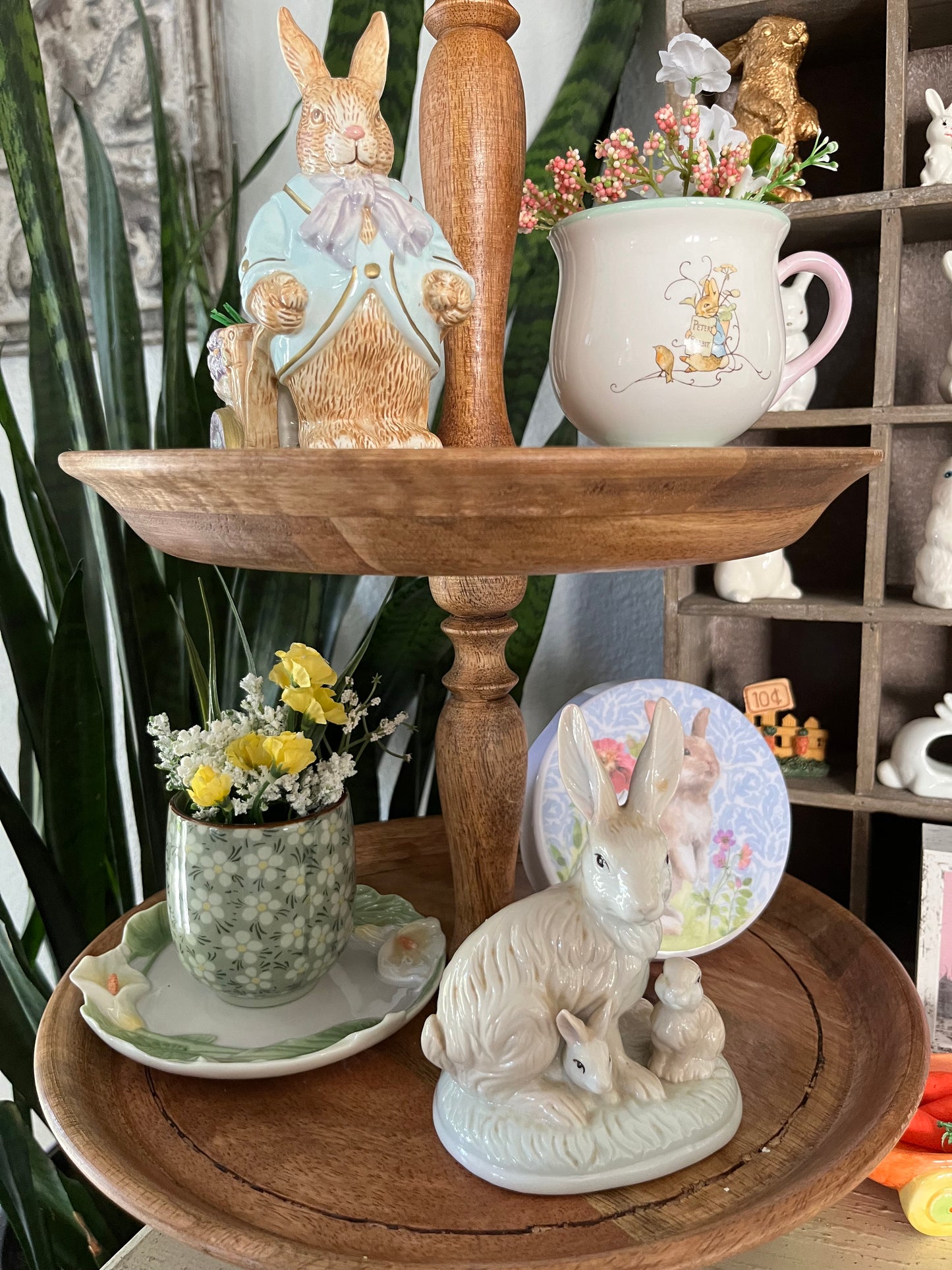 Mr. Rabbit Easter tea light/Egg Holder Cart - Avon Springtime Collection