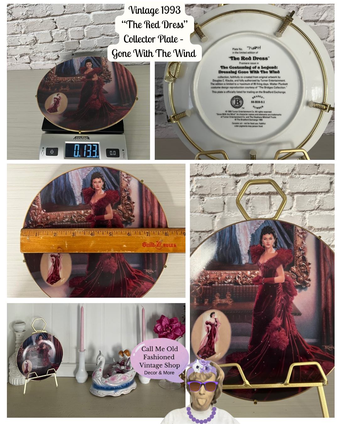 Vintage 1993 “The Red Dress” Collector Plate – Gone With The Wind / Bradford Exchange