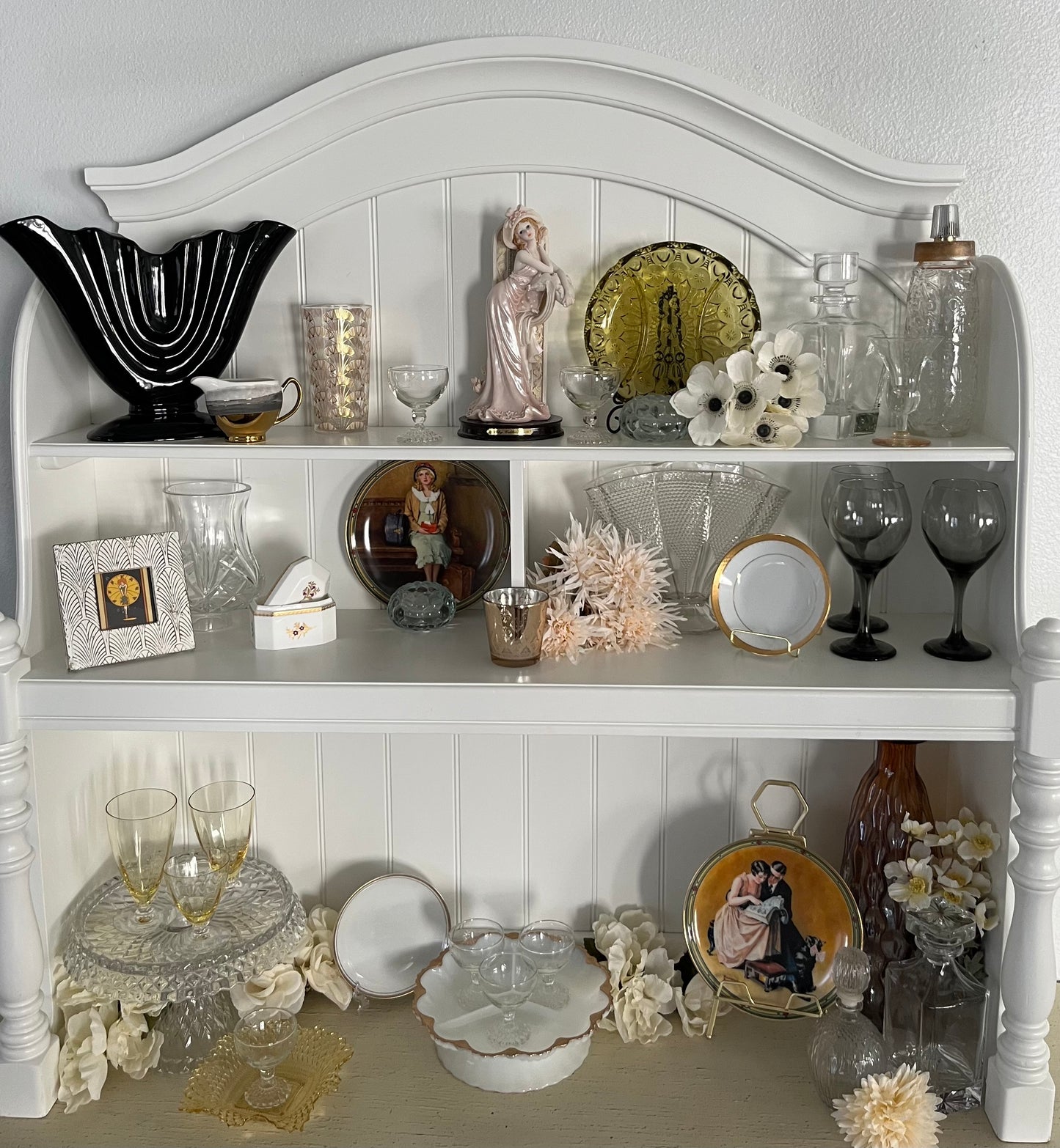 Vintage Smith Glass Moon & Star Amber Divided Dish – 1960s Mid-Century Relish & Candy Tray