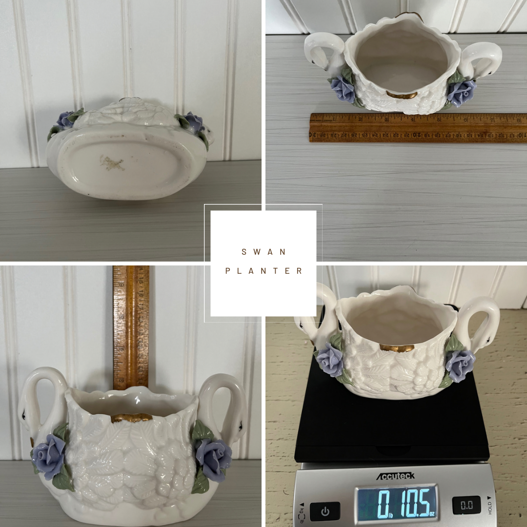 Chic Swan Treasures: Vintage Double Swan Dish & Planter