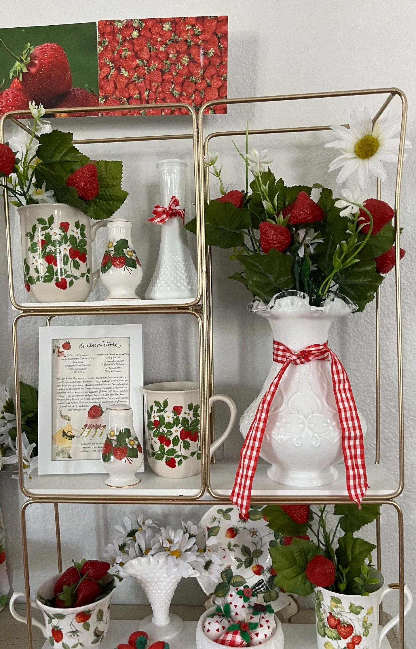 Pair of Vintage Otagiri Strawberry Mugs