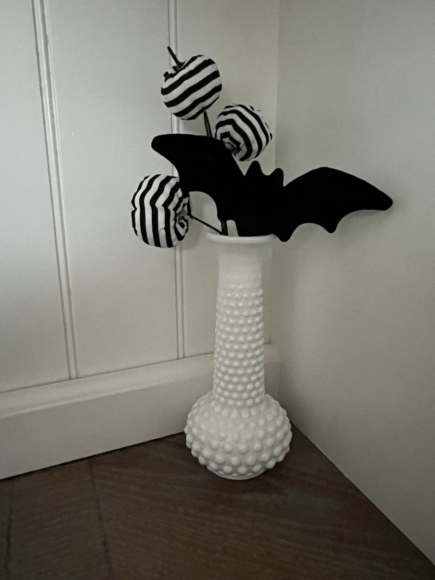 Vintage 1950’s EO Brody Co. White Milk Glass Hobnail Bud Vase
