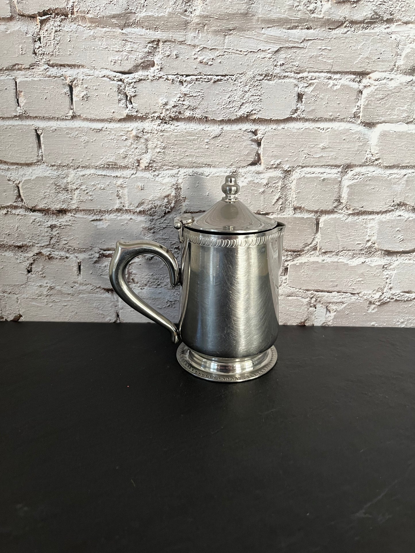 Vintage Stainless Steel Lidded Creamer – Brandware 18-8 Japan Silver Hospitality Server (1970s–1980s)