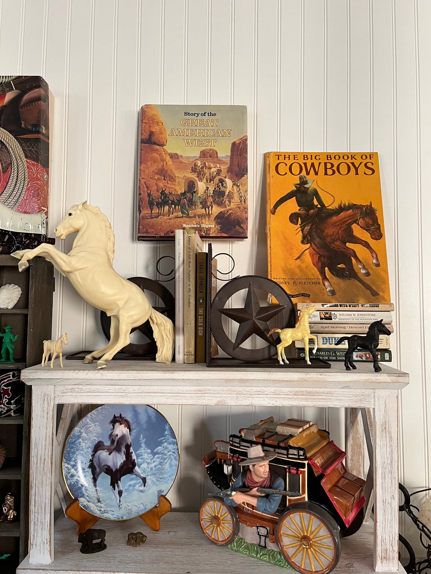 Vintage Western Paperback Softcover Book Collection: Who Rides with Wyatt, Shootout of the Mountain Man, April Morning, Duke: The Life and Times of John Wayne, Wrath of the Savage