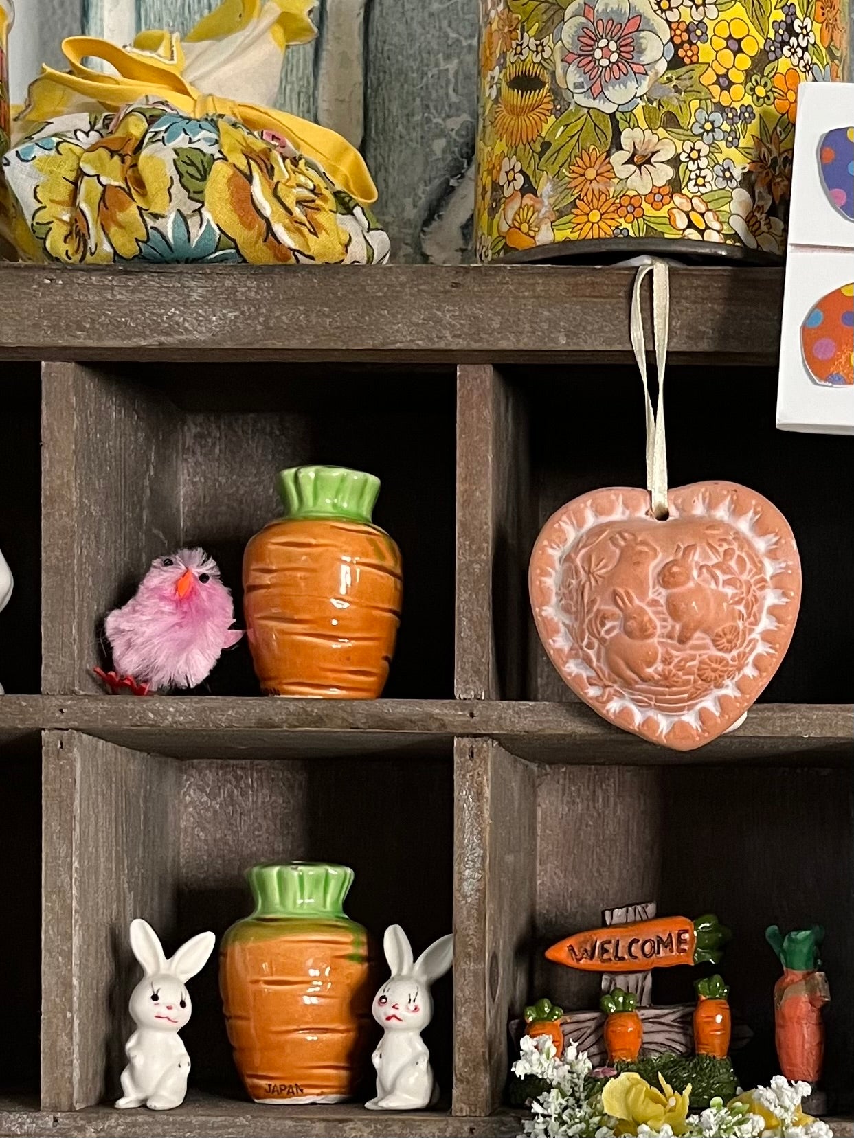 Vintage Hankie Sachet - Yellow, Blue, Pink Floral Delight