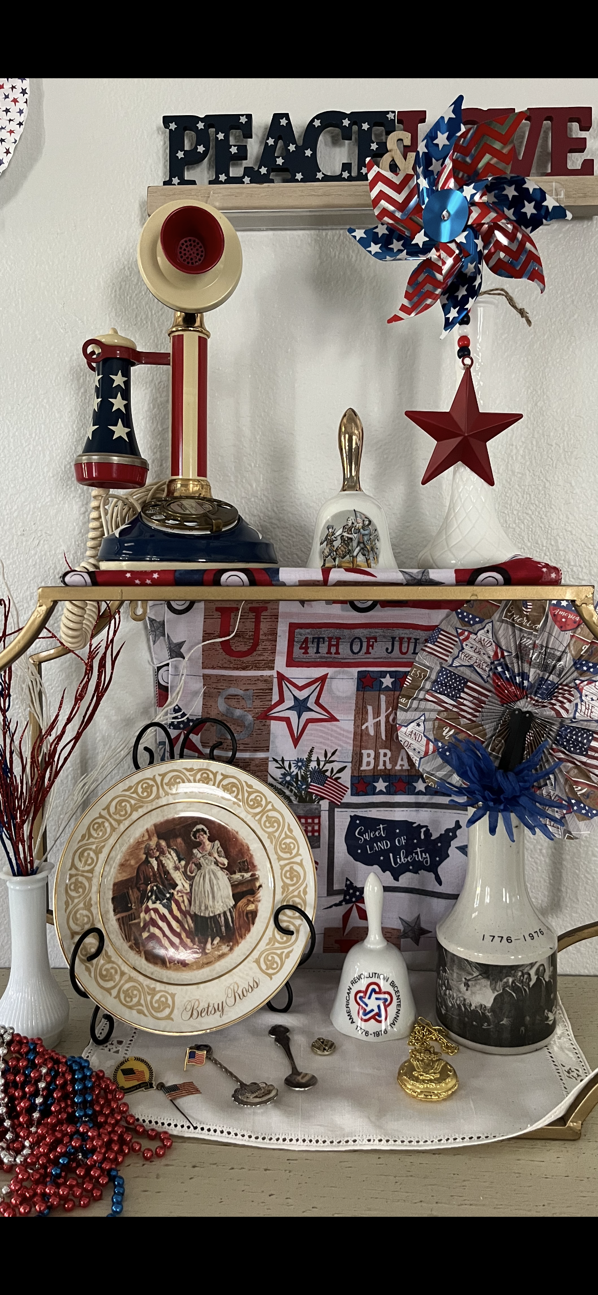 Curated Collection of Vintage Patriotic Memorabilia: American Flag Pins, Boy Scouts Slide, and More