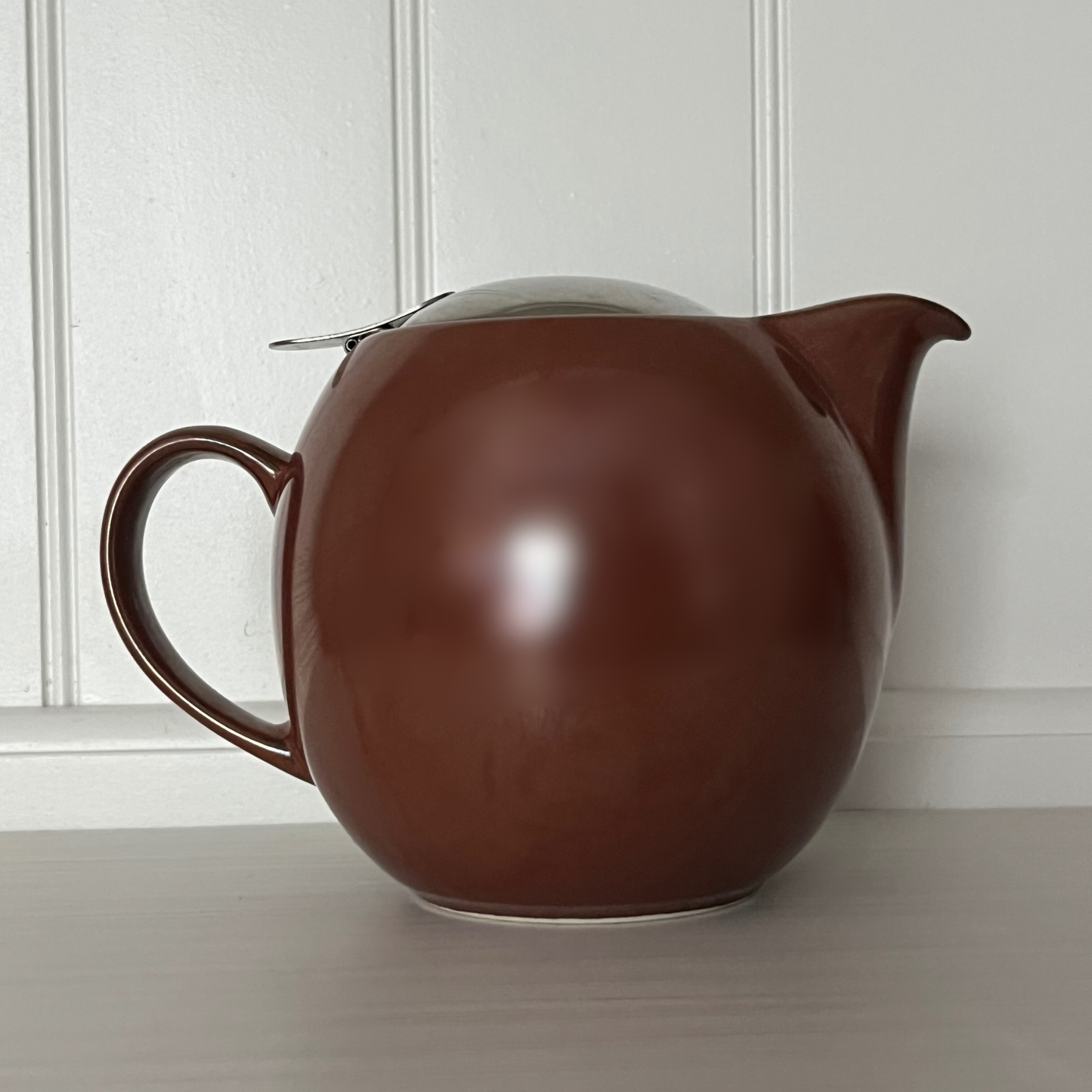 Zero Japan Brown Stoneware Teapot with Stainless Steel Lid & Infuser – 24 oz