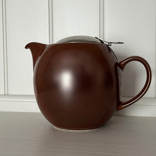 Zero Japan Brown Stoneware Teapot with Stainless Steel Lid & Infuser – 24 oz