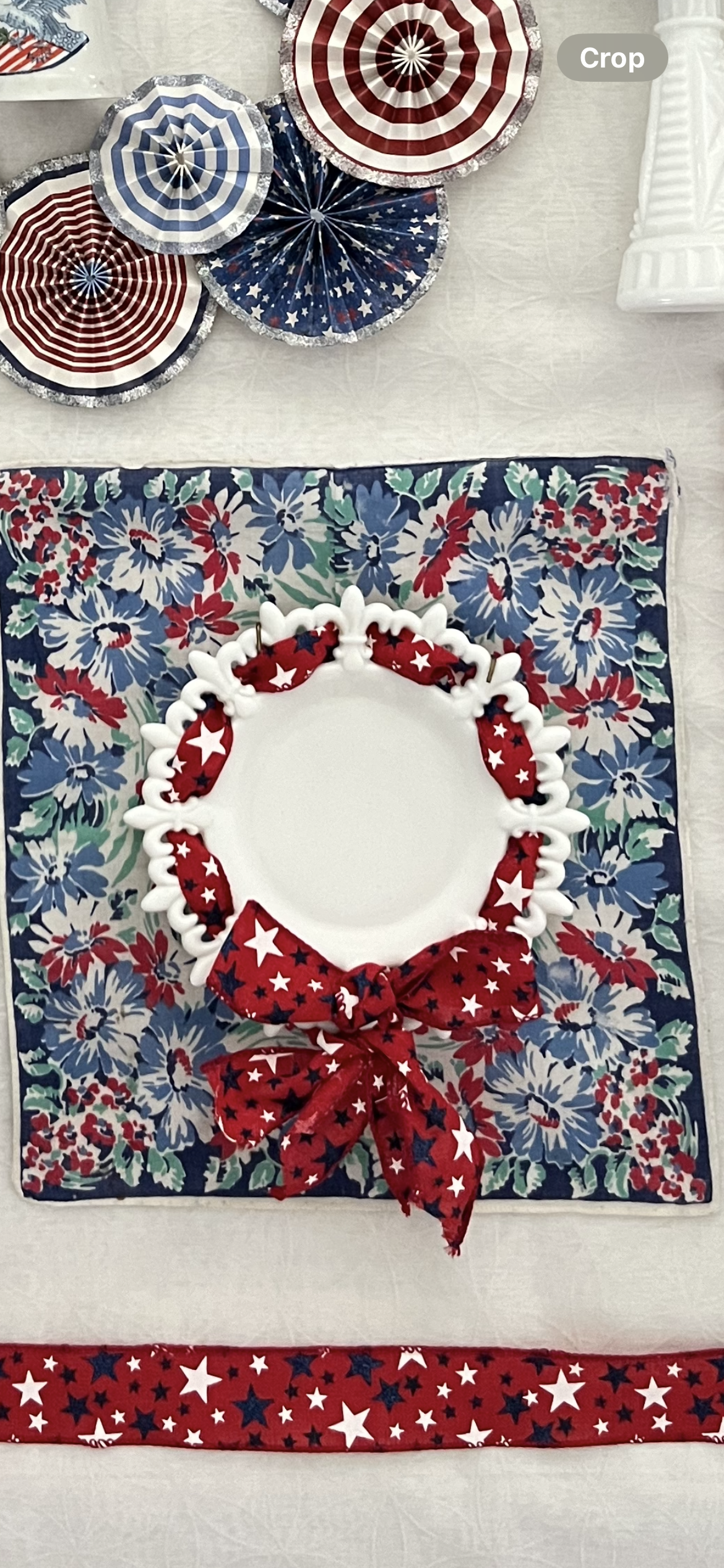 Vintage Westmoreland Milk Glass Ribbon Plate - Fleur De Lis Design 7.5” Mid Century Lunch Plate