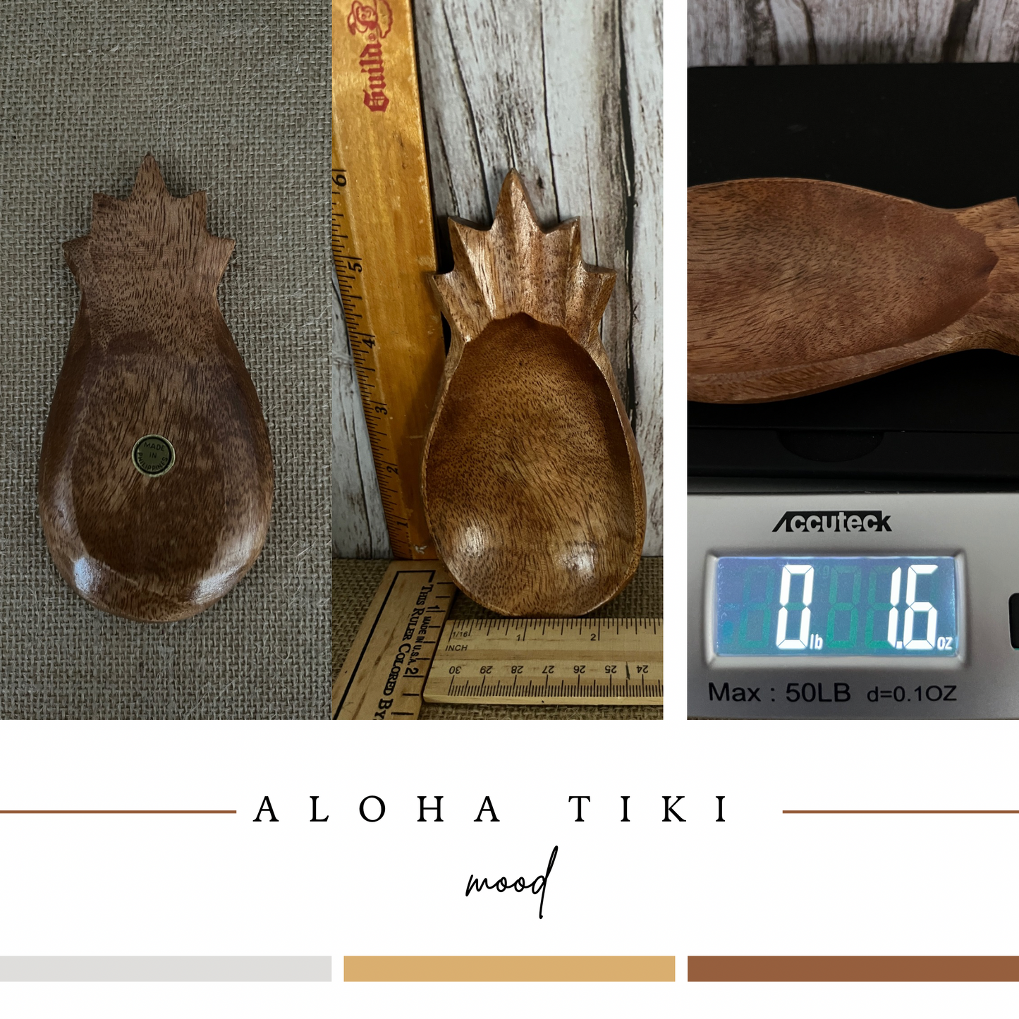 Vintage Hawaiian Theme Small MonkeyPod Wooden Pineapple Bowl Trinket Dish 6” x 2 1/2”