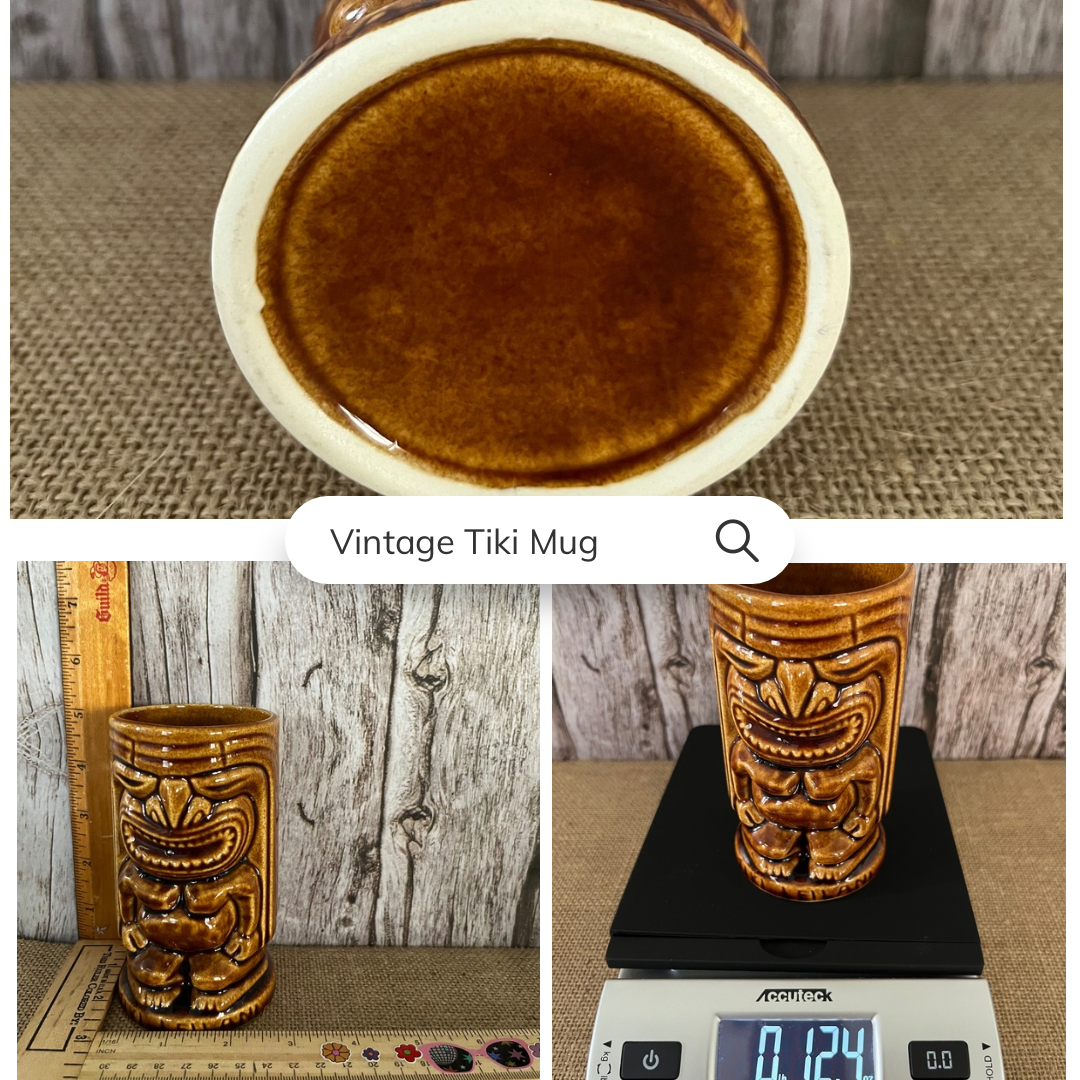 Chiki Tiki Brown Ceramic Mug Souvenir Tumbler Aloha Polynesian Island Fusion Fun
