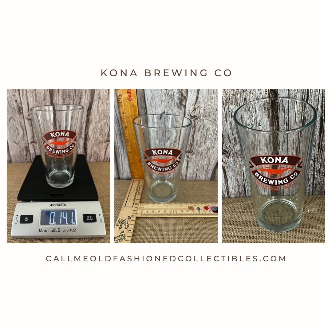 Vintage Kona Brewing Company Liquid Aloha Pint Glass - 16 Ounce - Aloha Tiki Islands Fusion Theme