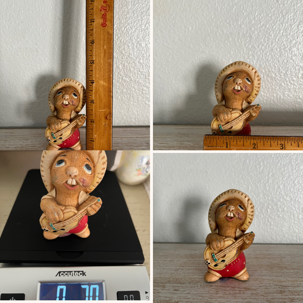 1970’s Vintage Pendelfin Rabbit Figurine - Rocky Playing Guitar