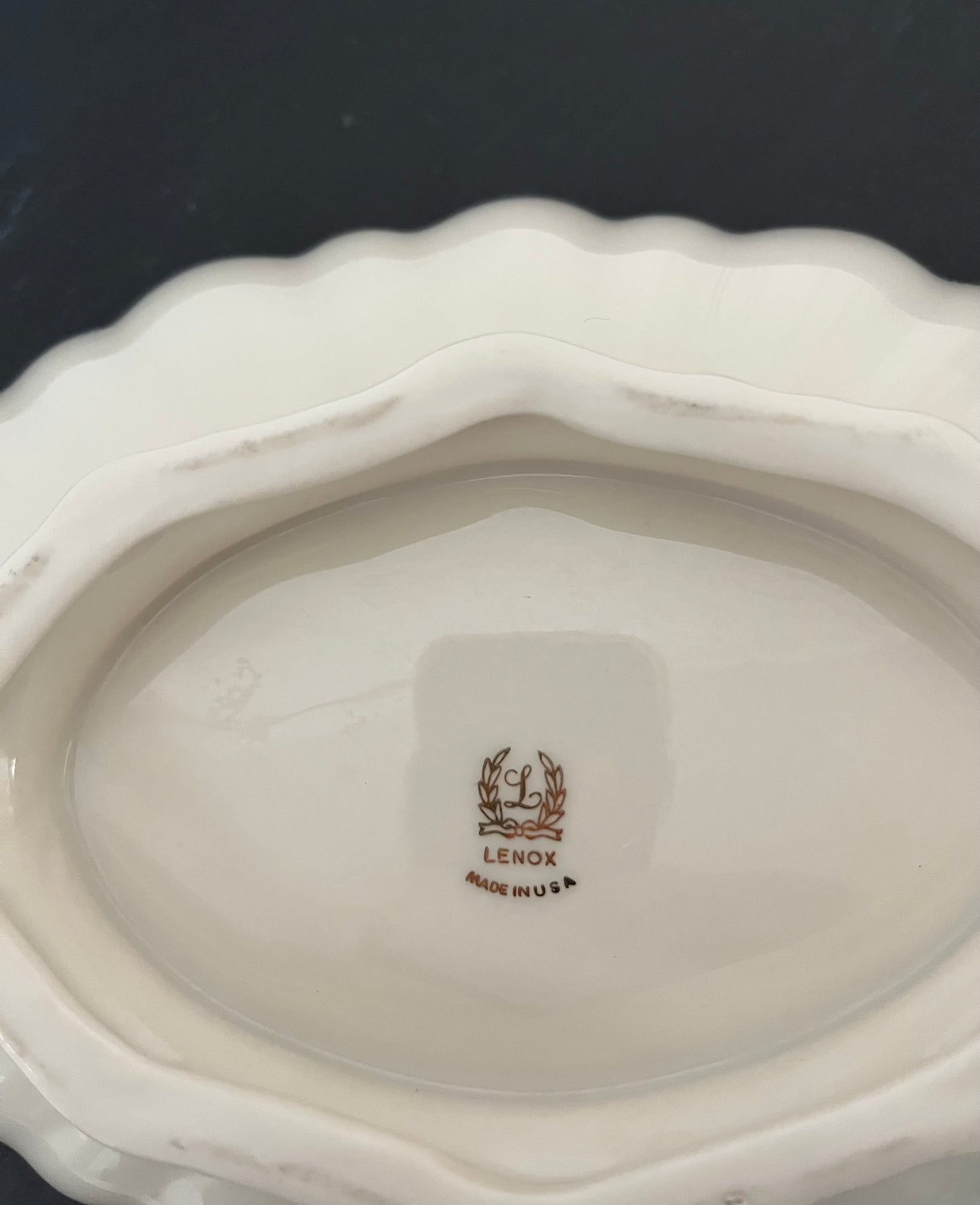 Vintage Lenox Symphony Pattern Centerpiece Bowl - Platinum/Silver Trim - 11" Width - Elegant Decor