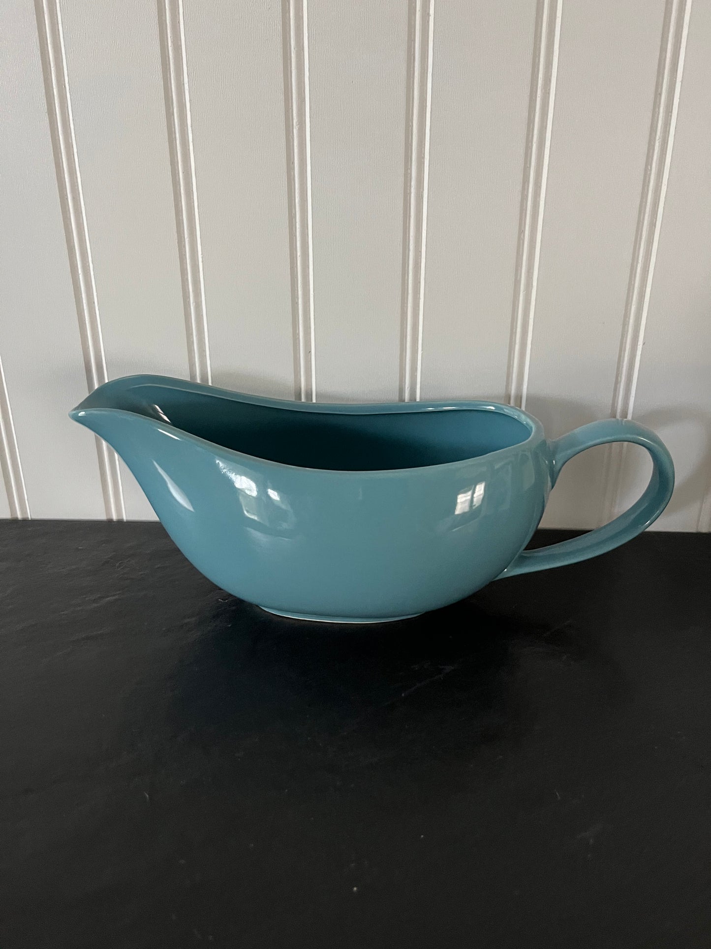 Elegance Revived: Vintage Inspired 10 Strawberry Street Teal Gravy Boat - A Homewood Treasure