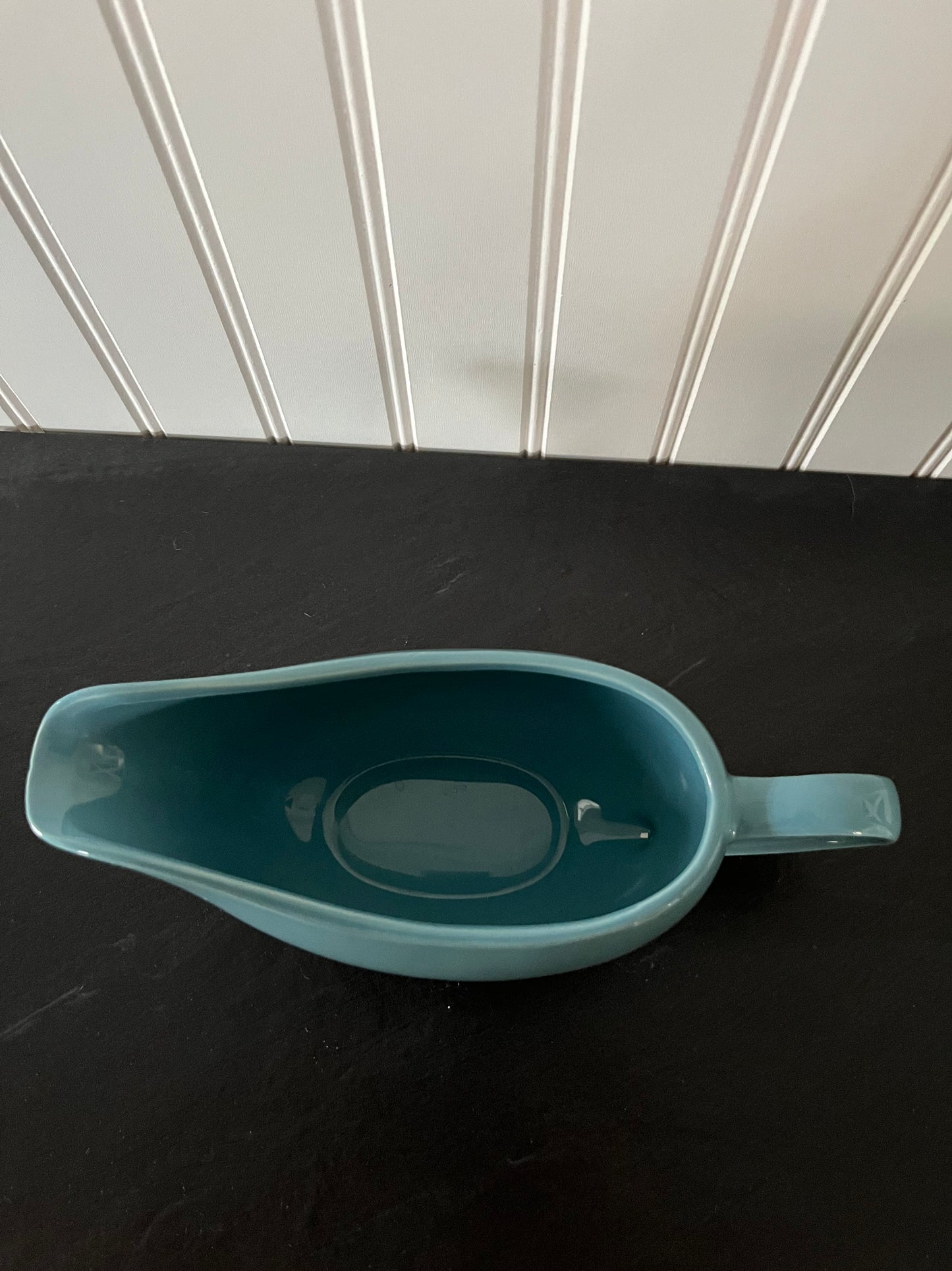 Elegance Revived: Vintage Inspired 10 Strawberry Street Teal Gravy Boat - A Homewood Treasure