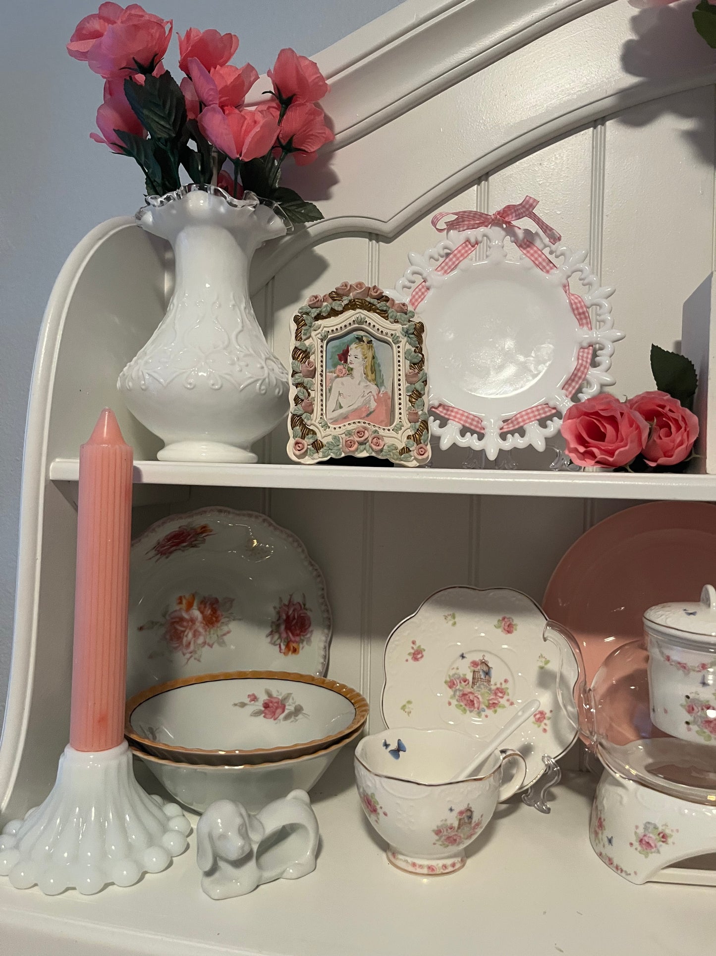 Vintage Anchor Hocking Berwick  Milk Glass Sculptured Boopie Bubble Candle Holder - 4.5" Diameter - 3" High
