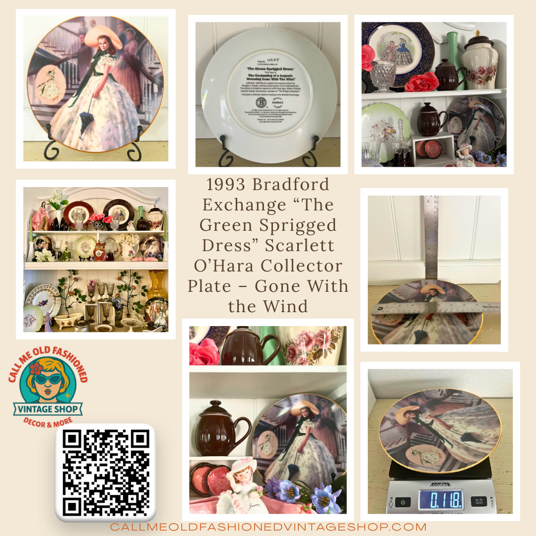 1993 Bradford Exchange “The Green Sprigged Dress” Scarlett O’Hara Collector Plate – Gone With the Wind