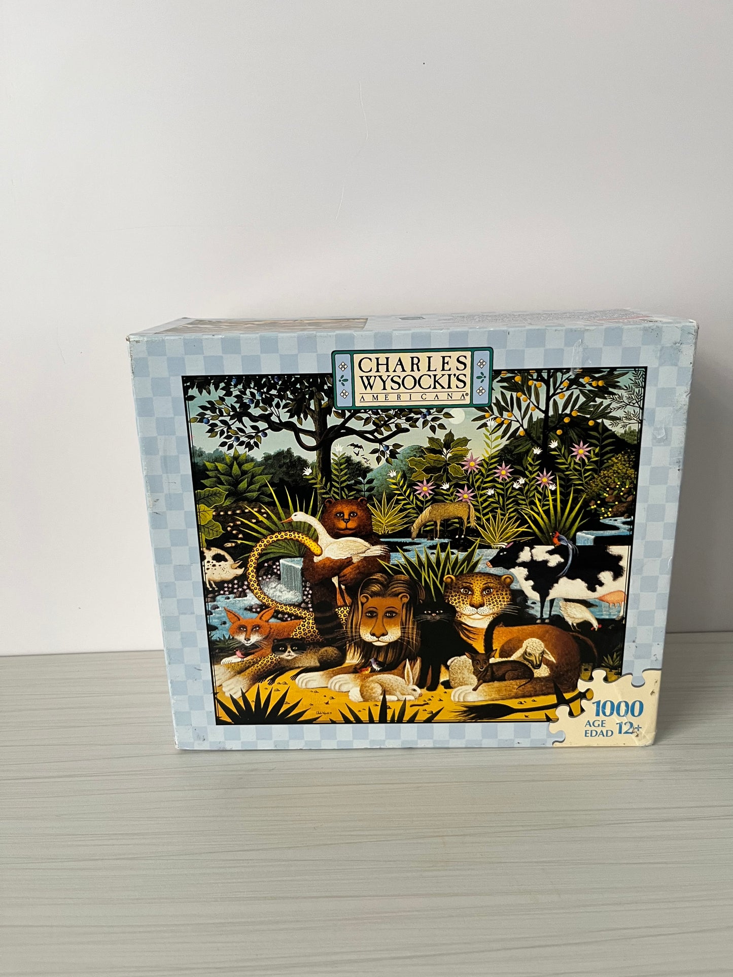 Vintage Style 2007 Charles Wysocki “Mainstream Friends” 1000 Piece Puzzle – MB Americana Wildlife Scene