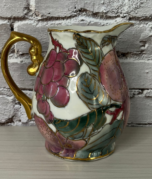 Vintage 1960s Toyo of China Porcelain Creamer Jug – Hand-Painted Floral & Gilded Elegance