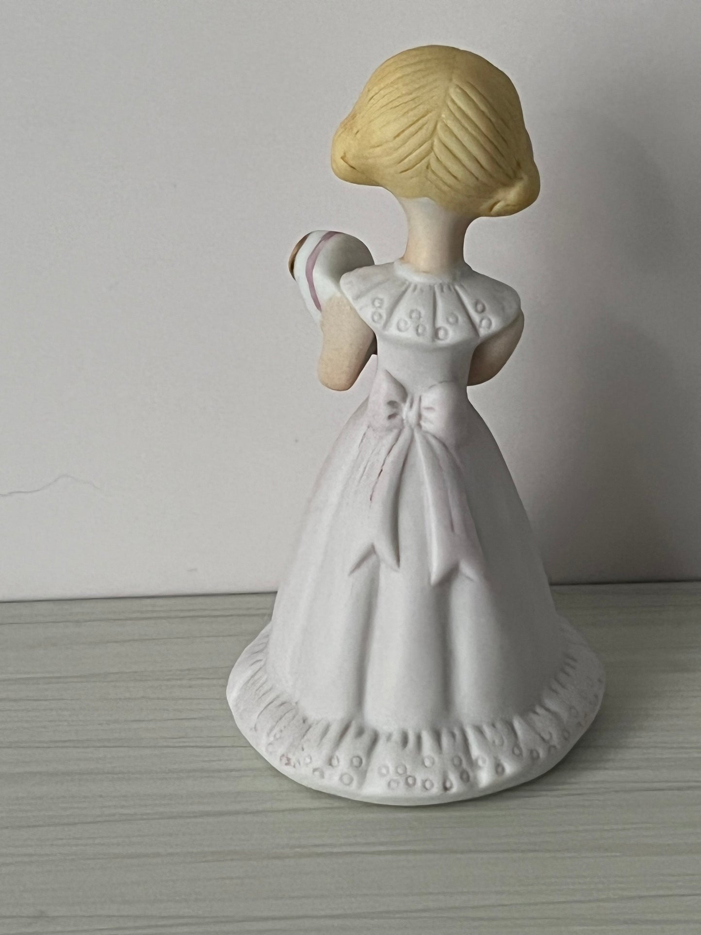 Vintage 1980s Enesco “Growing Up Girls” 5th Birthday Blonde Figurine – Porcelain Girl with Gold Number 5