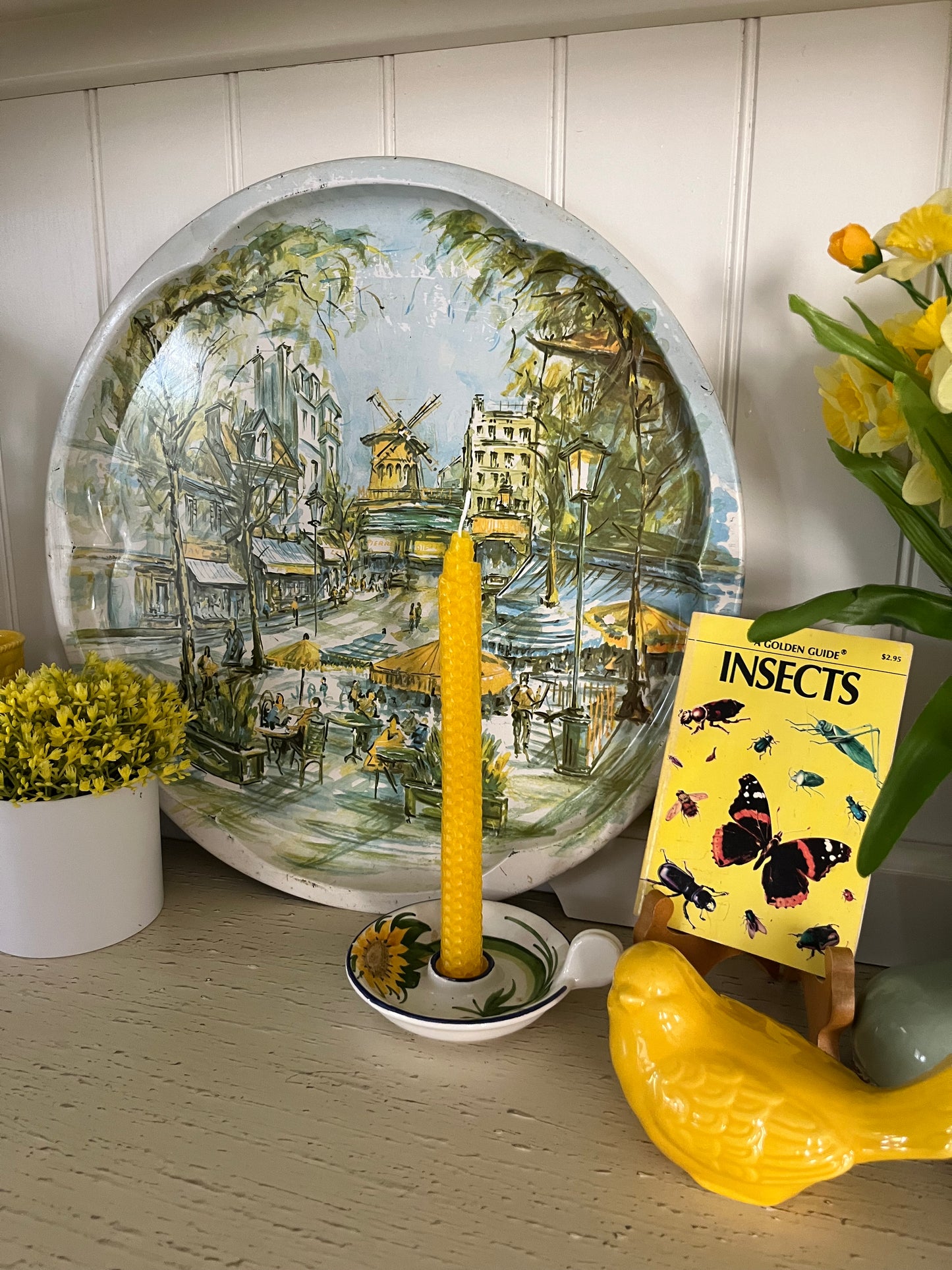 Vintage 1971 Daher Decorated Ware Tin Tray - 16” -European Street Scene