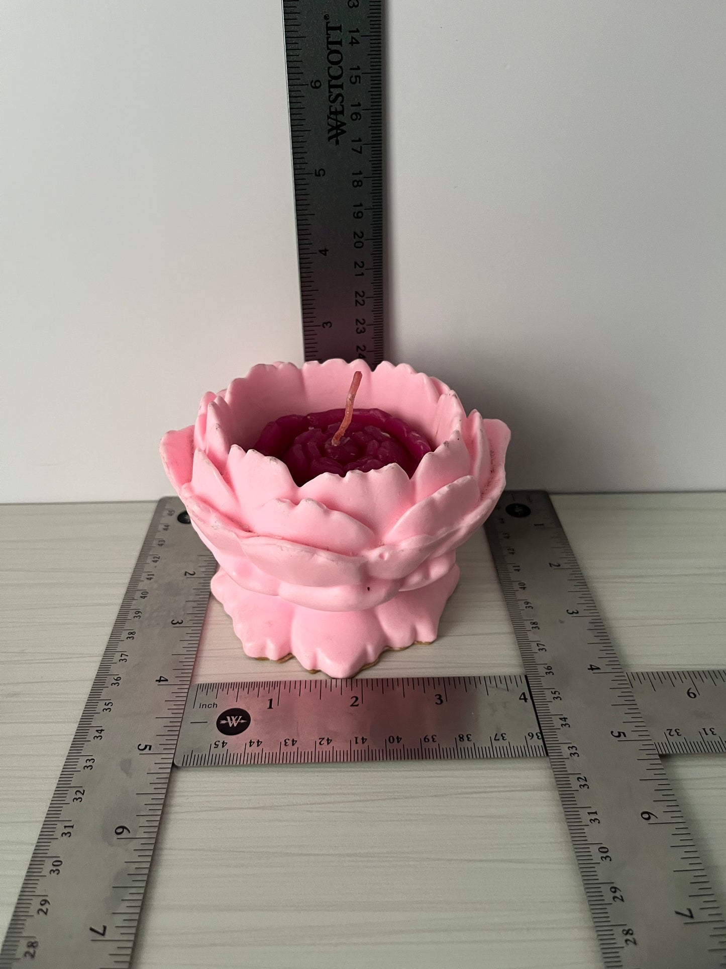 Vintage 1977 Avon “Tender Blossoms” Floral Medley Candle – Pink Peony Flower Pedestal