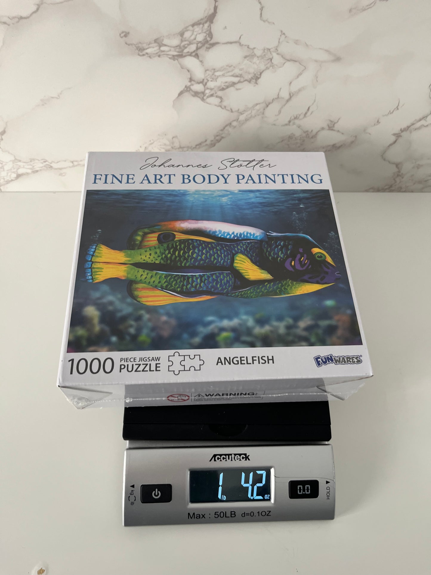 Johannes Stötter Fine Art Body Painting “Angelfish” 1000 Piece Jigsaw Puzzle — Factory Sealed — Contemporary Fine Art Puzzle