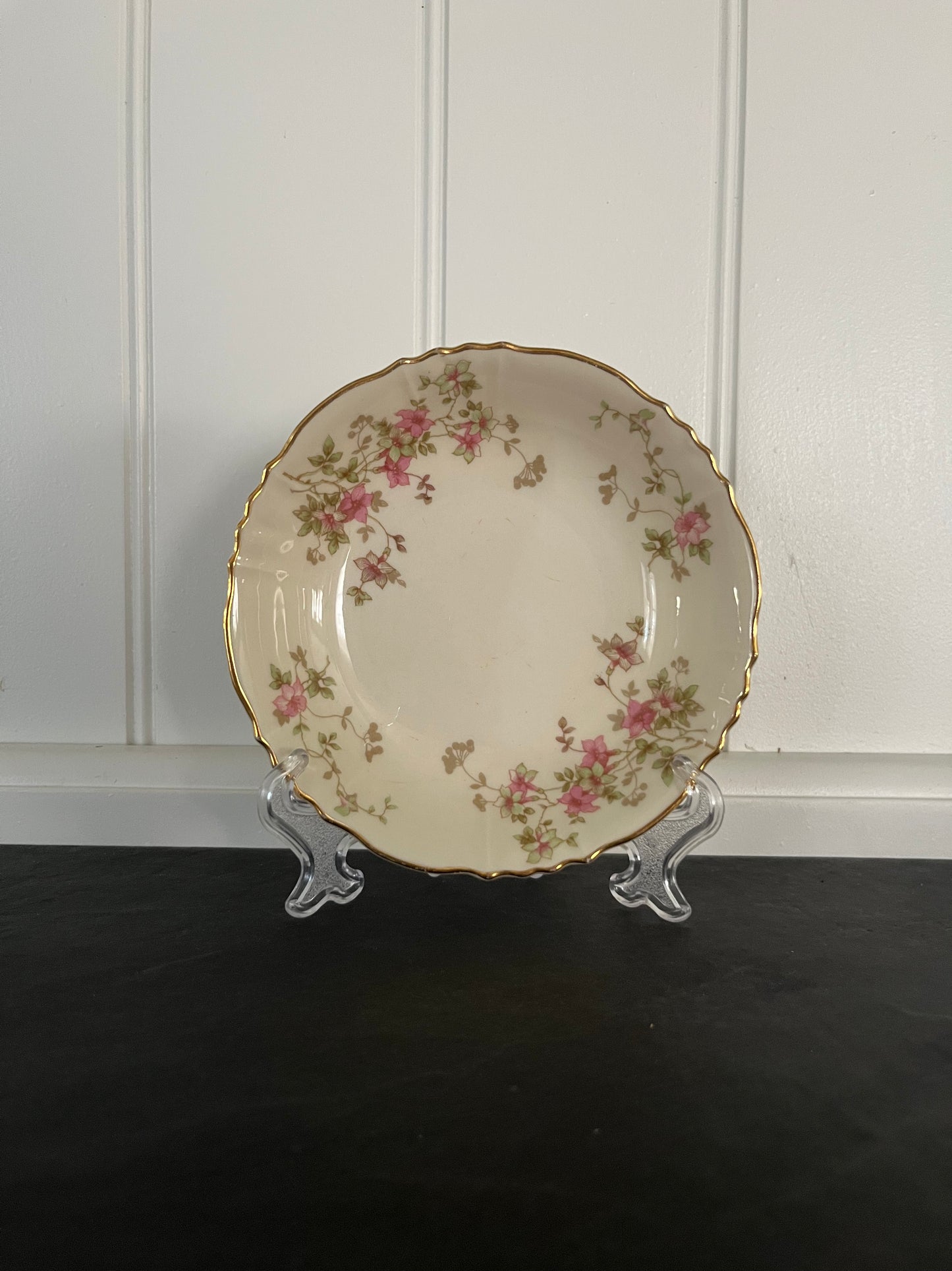 Set of 2 Vintage Syracuse China Stansbury Small Bowls – 1950s Federal Shape Pink Floral Gold Trim, USA Made