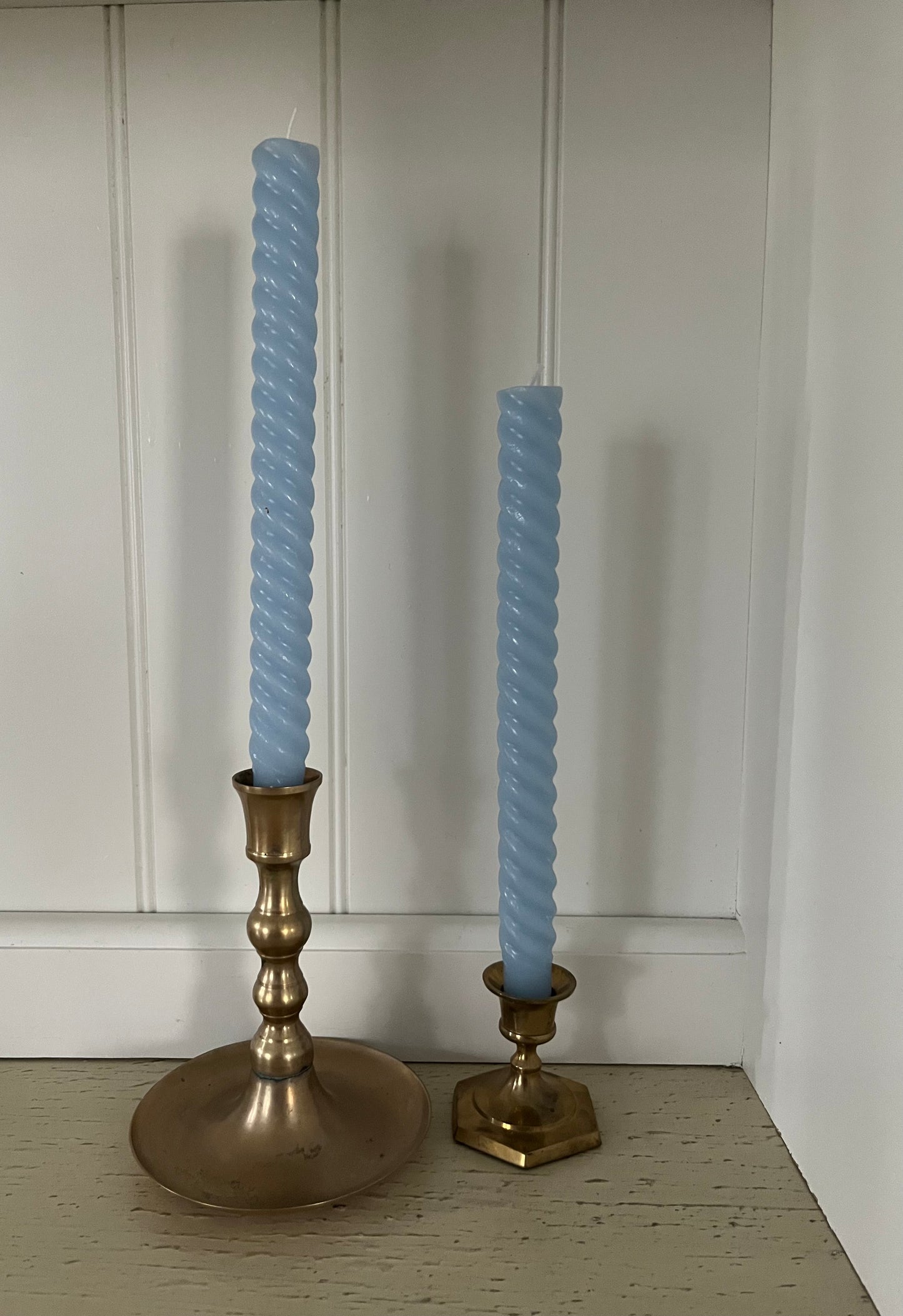 Vintage Solid Brass Mini Hexagonal Candle Holder – 1960s Mid-Century Design (2”)