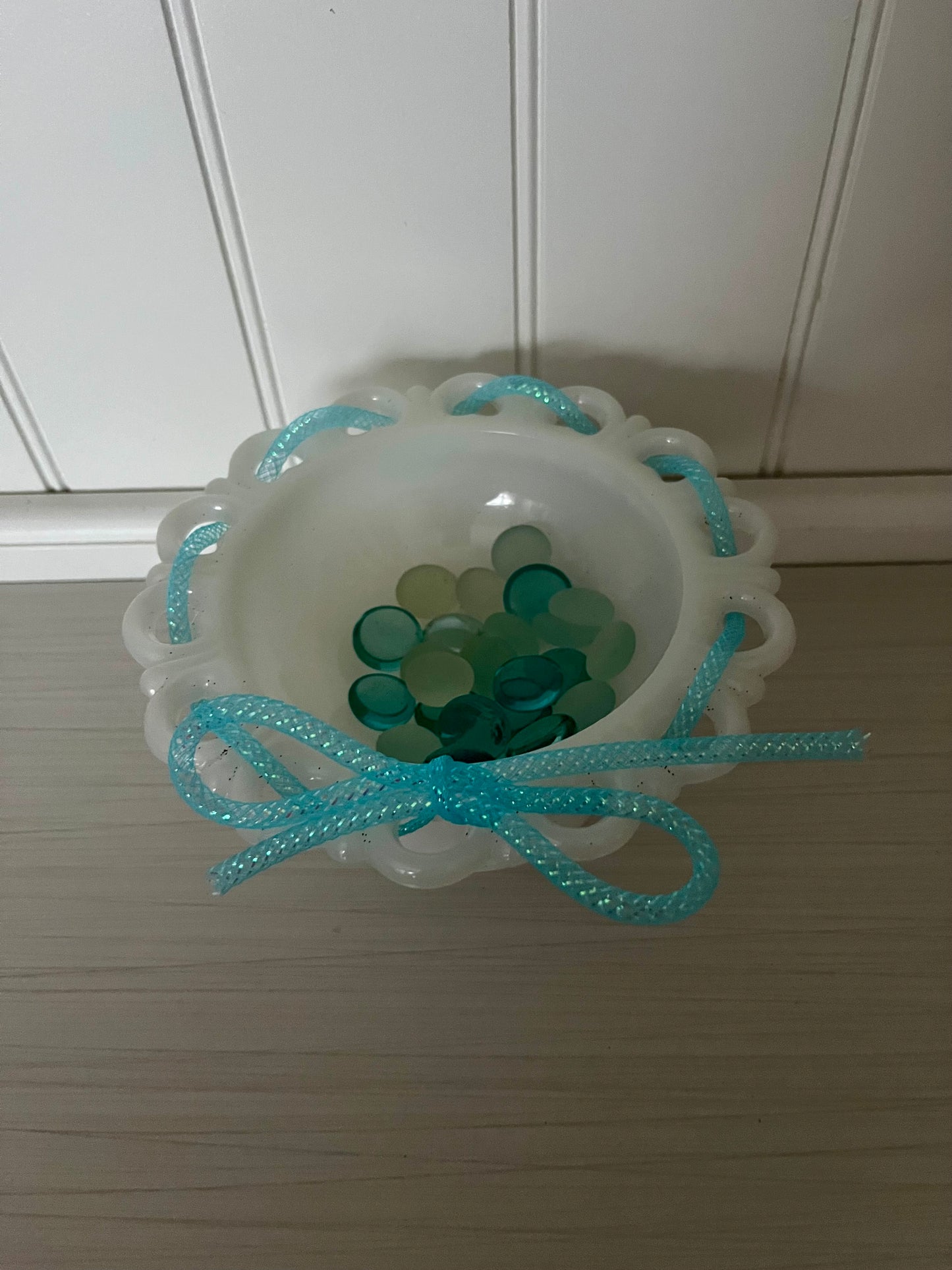 Vintage Milk Glass “Open Edge” Pedestal Ribbon Compote Bowl —  Anchor Hocking Era, c. 1950s