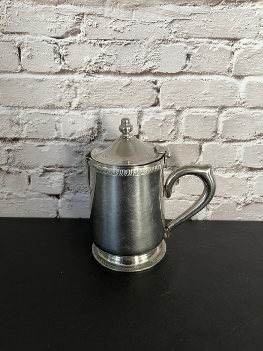 Vintage Stainless Steel Lidded Creamer – Brandware 18-8 Japan Silver Hospitality Server (1970s–1980s)