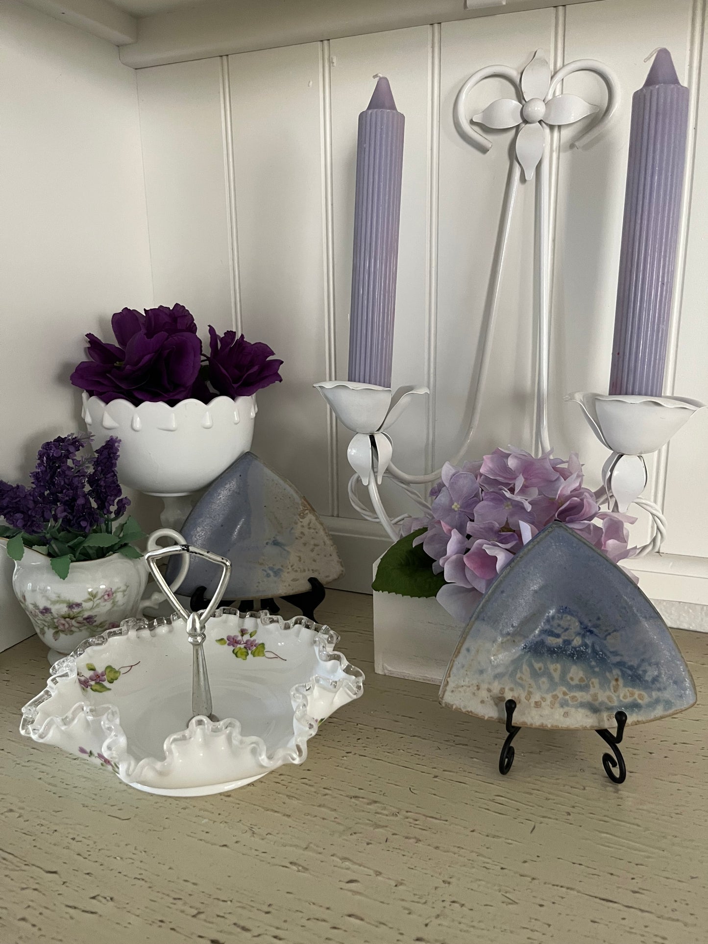 Vintage Indiana Glass Medium 5 1/2"x 7 1/2" High Teardrop White Milk Glass Goblet  Compote Pedestal Bowl _- Timeless Elegance