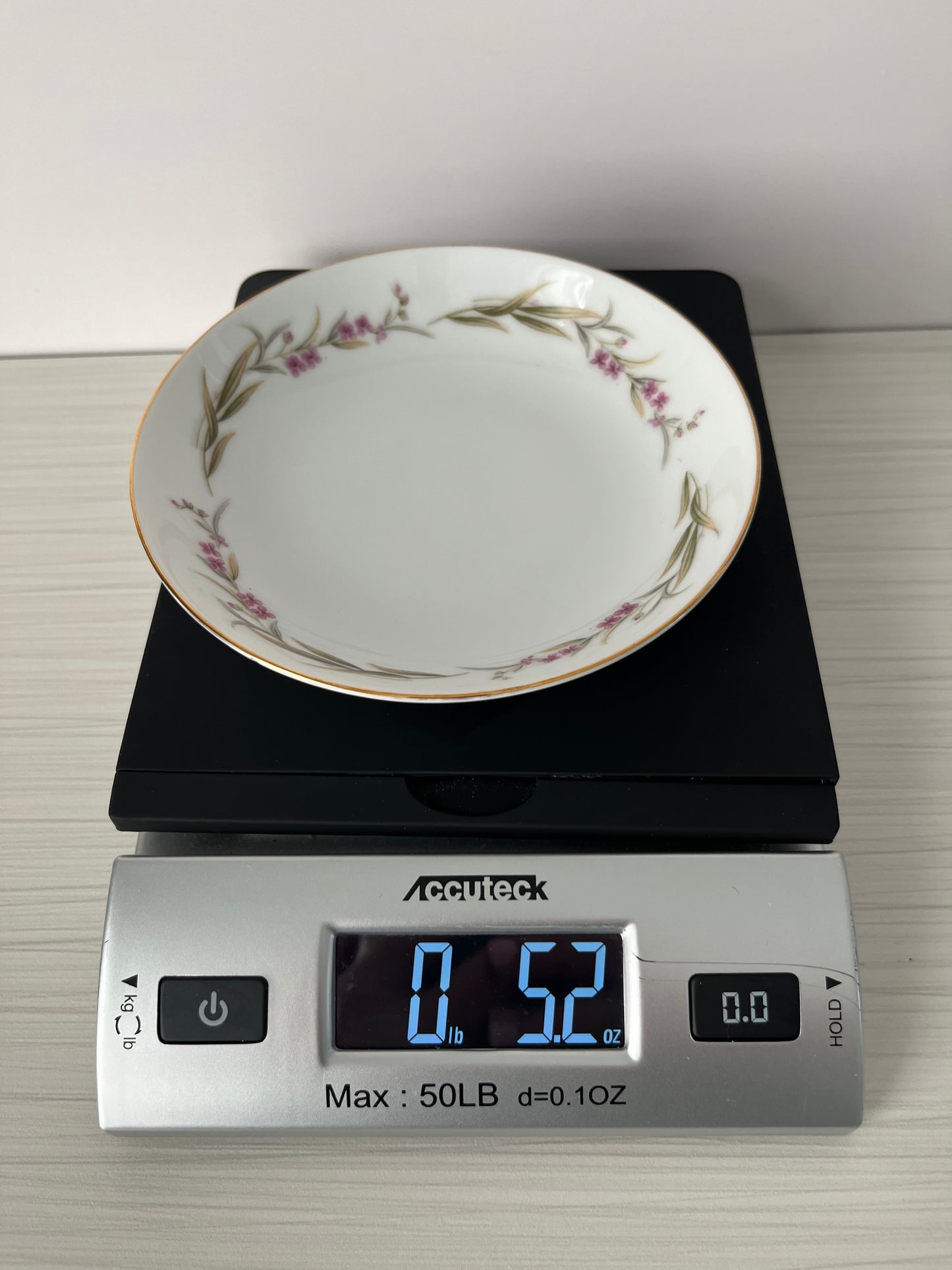 Vintage 1960s Prestige Fine China Japan Coupe Dessert Bowl – Pink Blossom Garland & Gold Rim – 5.5”