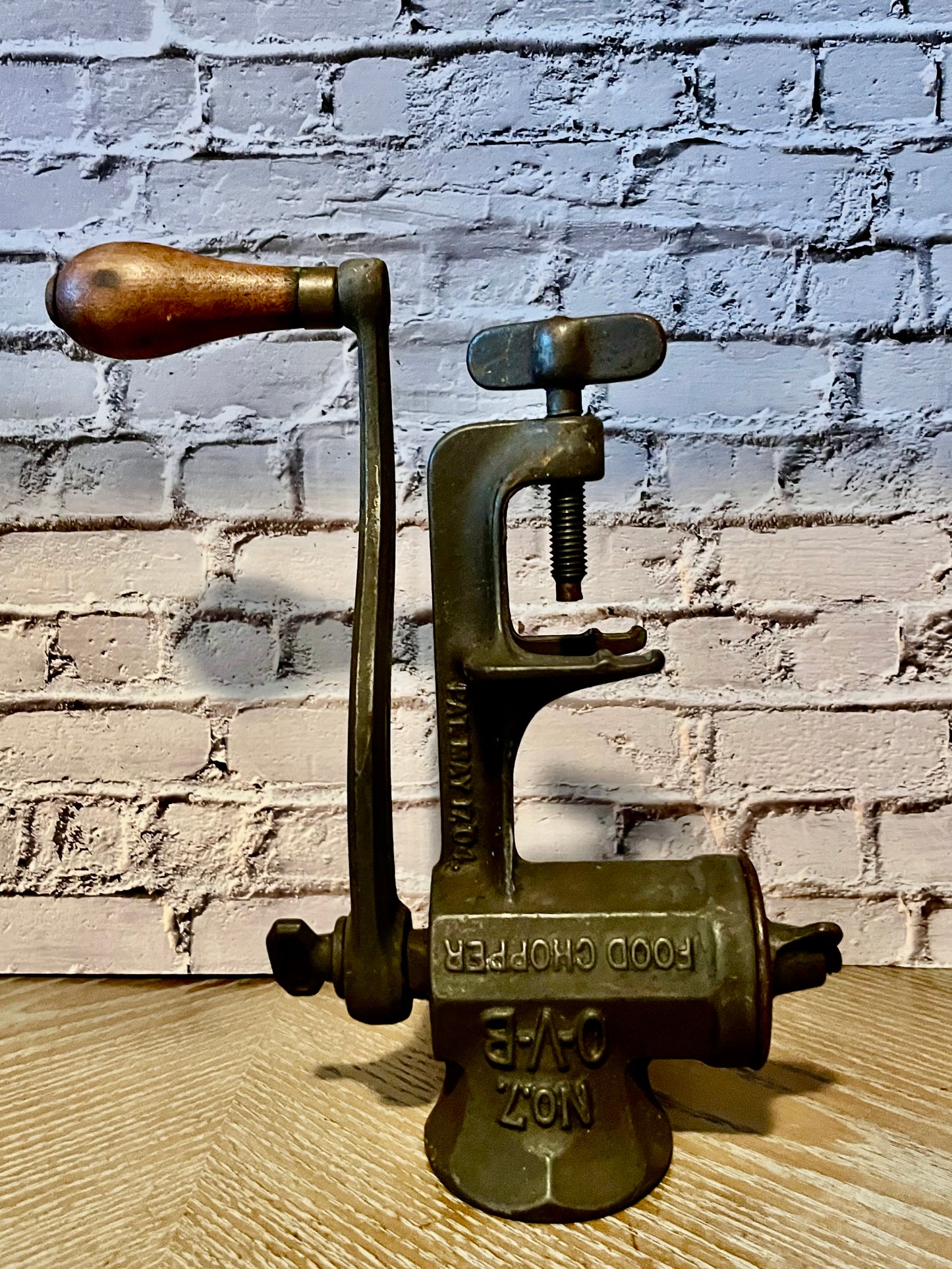 Antique Early 1900s Enterprise Manufacturing Company  No. 7 Cast Iron Food Chopper Grinder w/ Wood Handle | Primitive Farmhouse Kitchen Tool