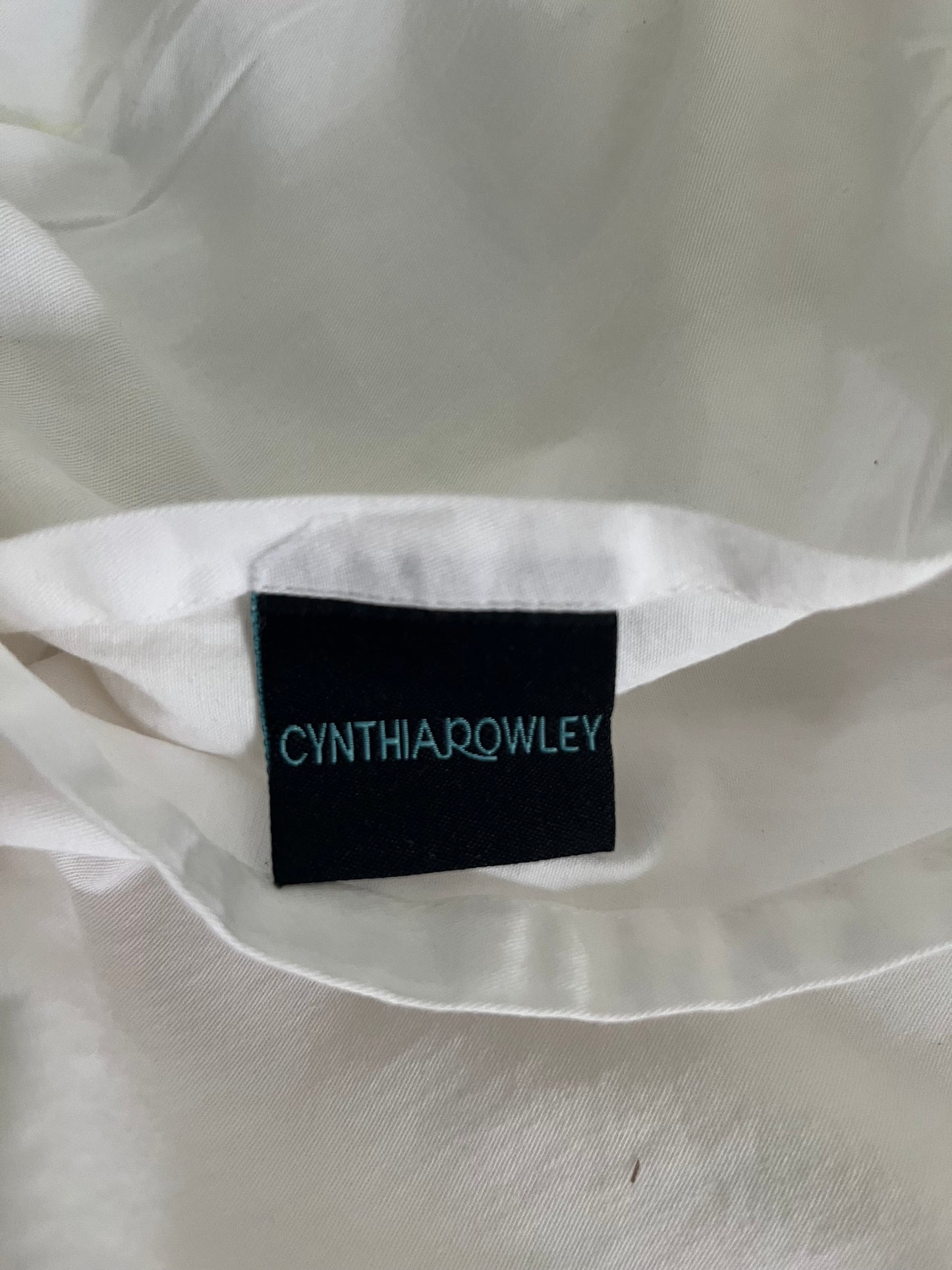 Vintage Style Cynthia Crowley embroidered Blue Green & White king cotton PillowCase Shams